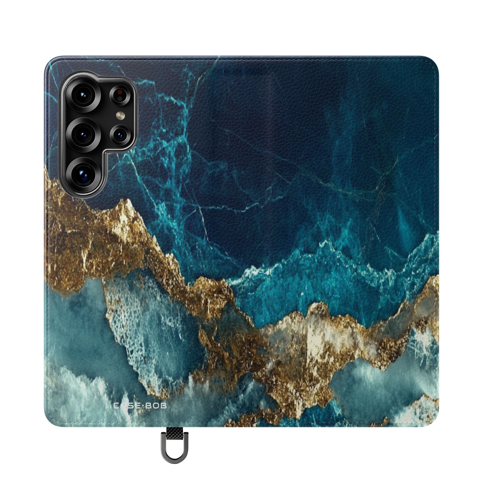 Golden Fracture Teal - Samsung S25 Ultra Case - Lompakko