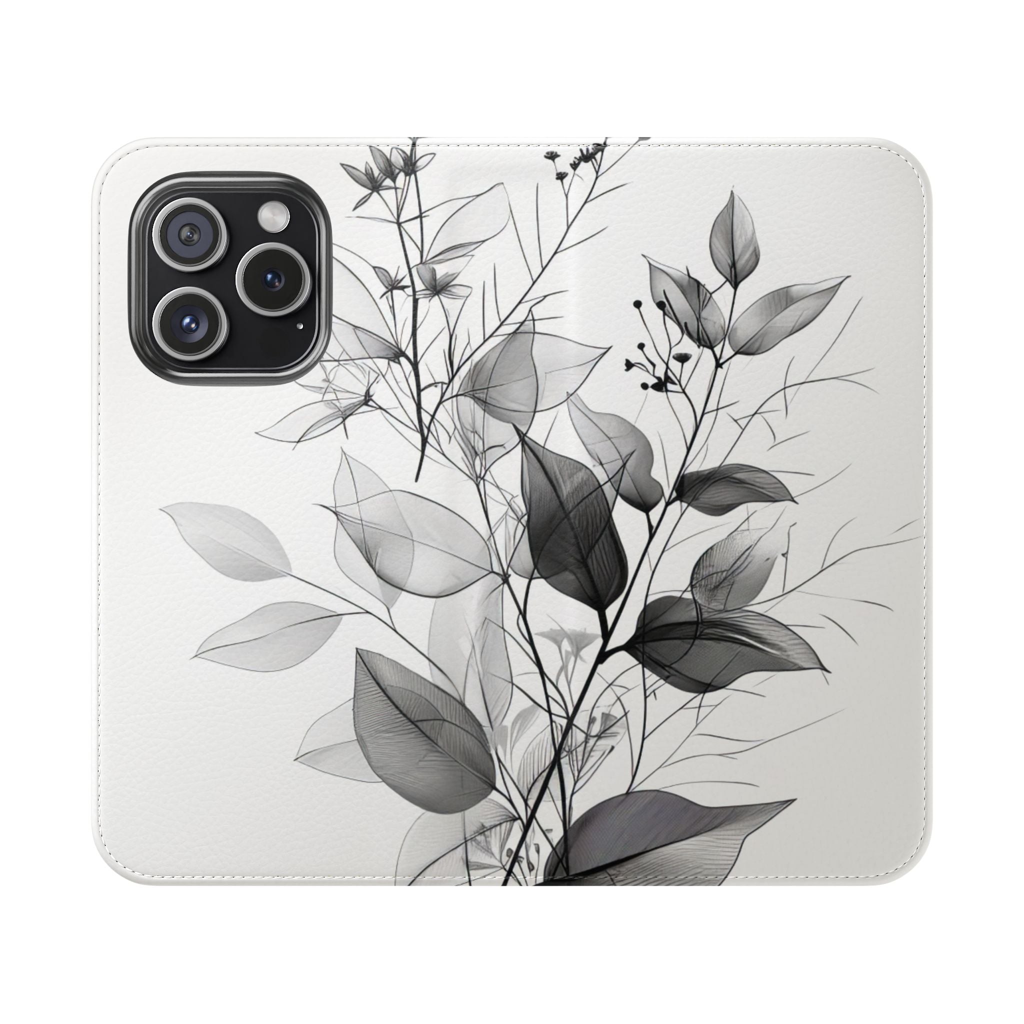 Silver Leaves - iPhone 15 Pro Case - Wallet