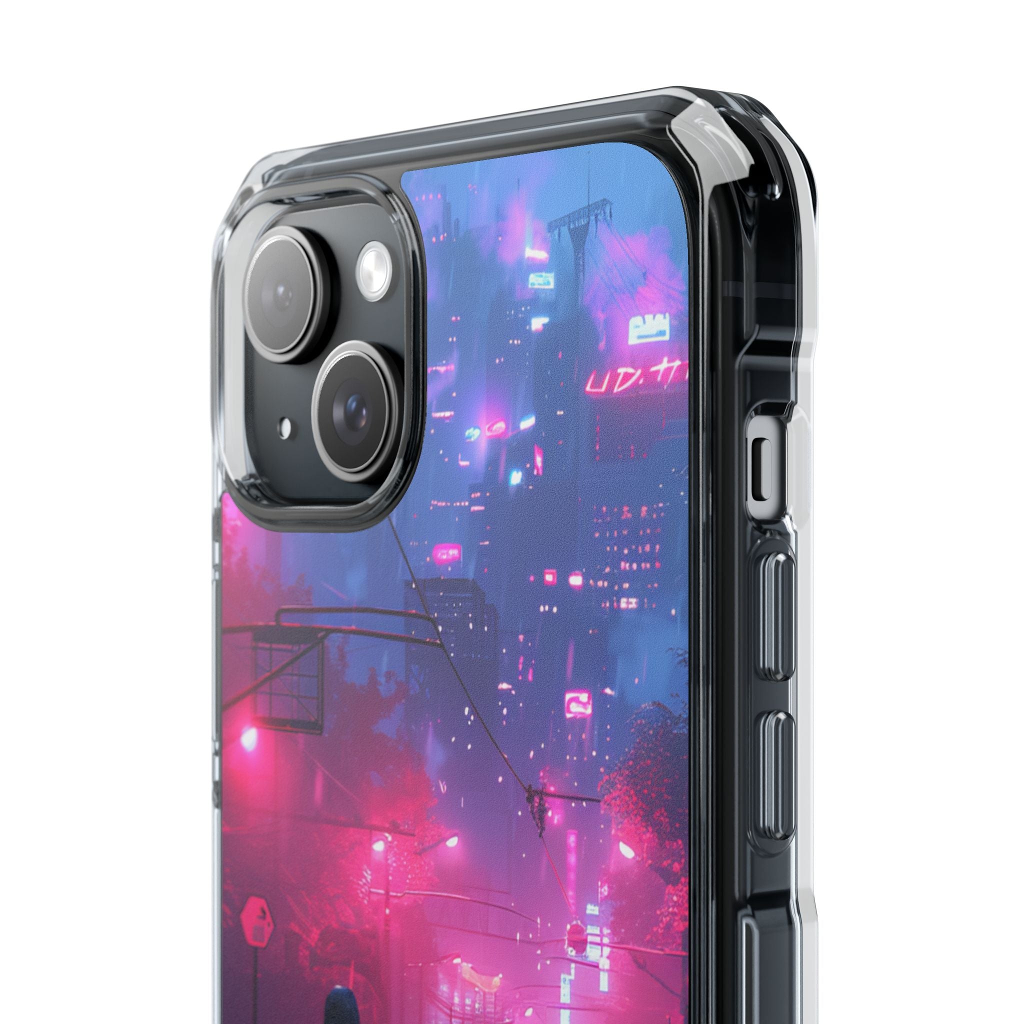 Neon Shadow City iPhone 15 - Impact Clear+