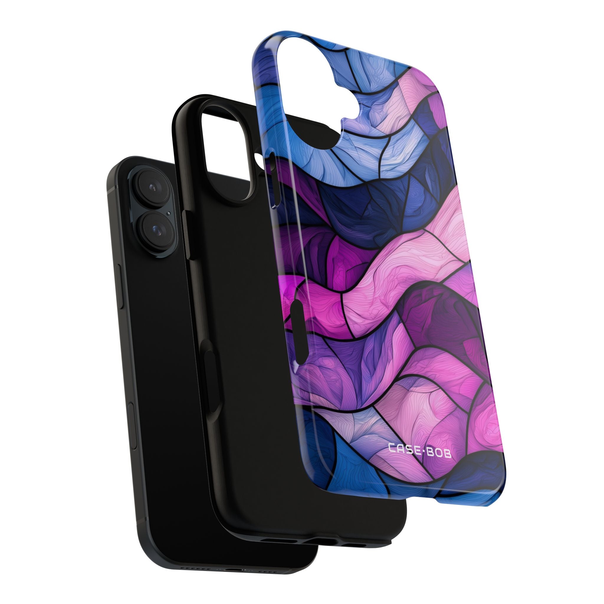 Wavy Violet Bands iPhone 16 Plus Case - Tough