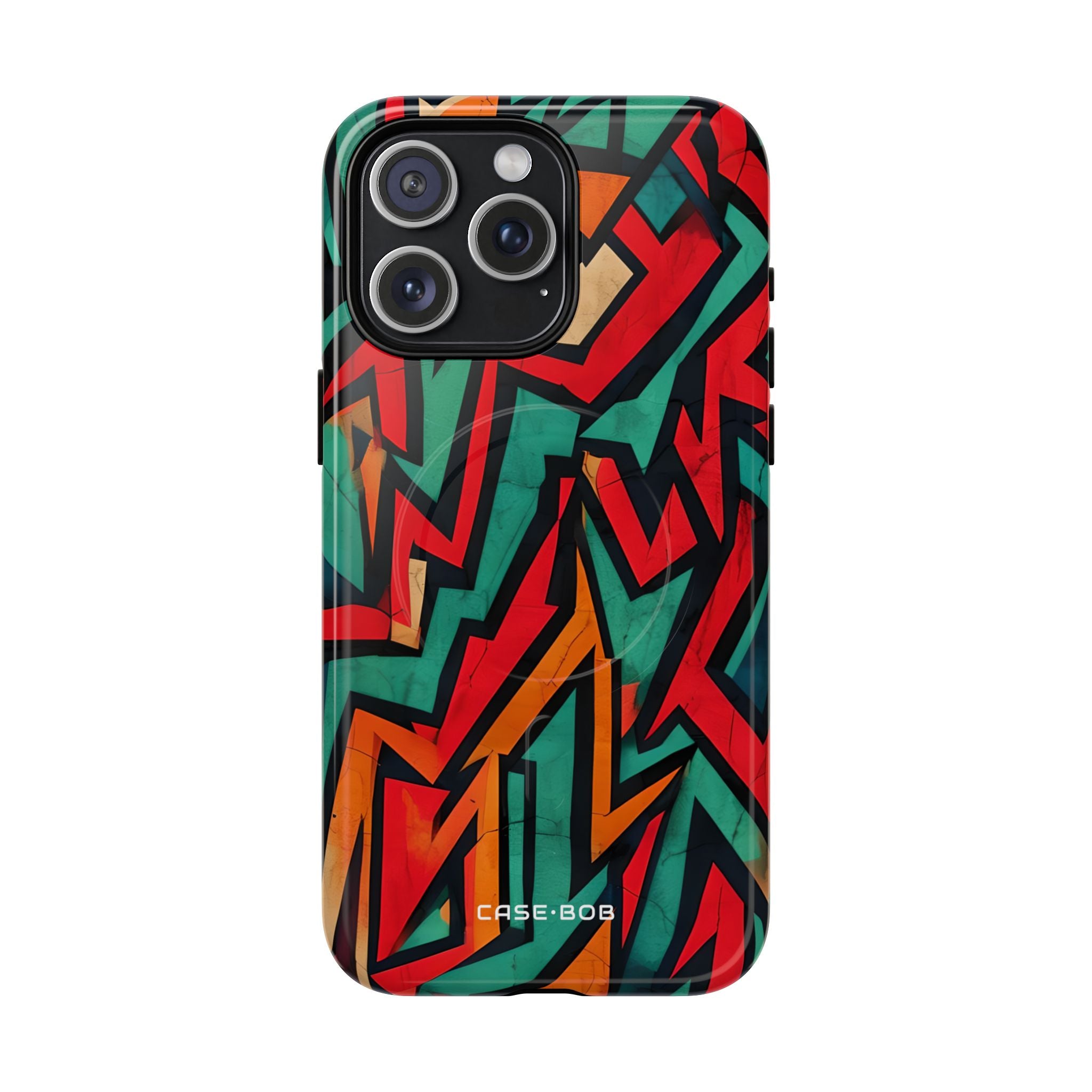 Crimson Zigzag iPhone 15 Pro Max Case - Tough+