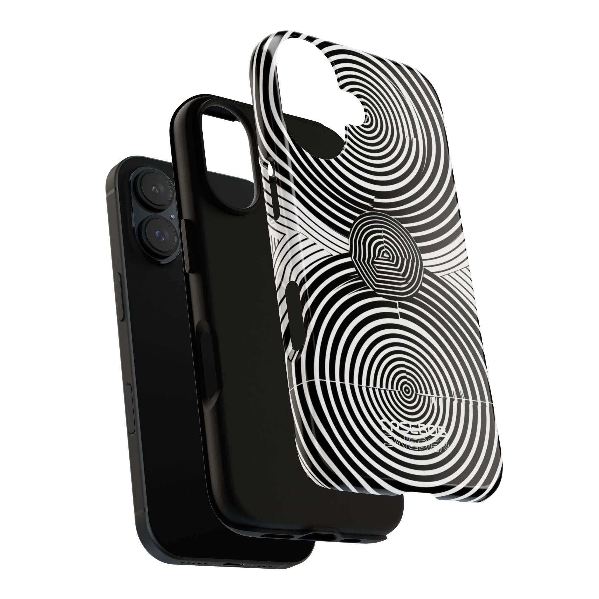 Monochrome Spiral Motion iPhone 16 - Resistente