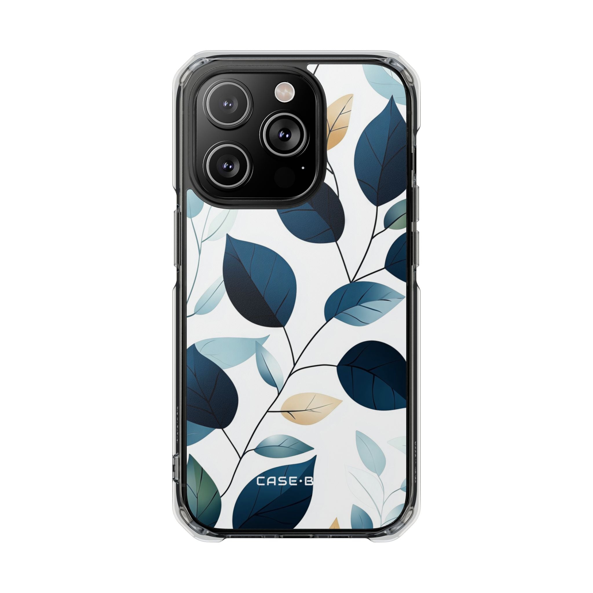 Navy Leaf Veins iPhone 14 Pro Case - Impact