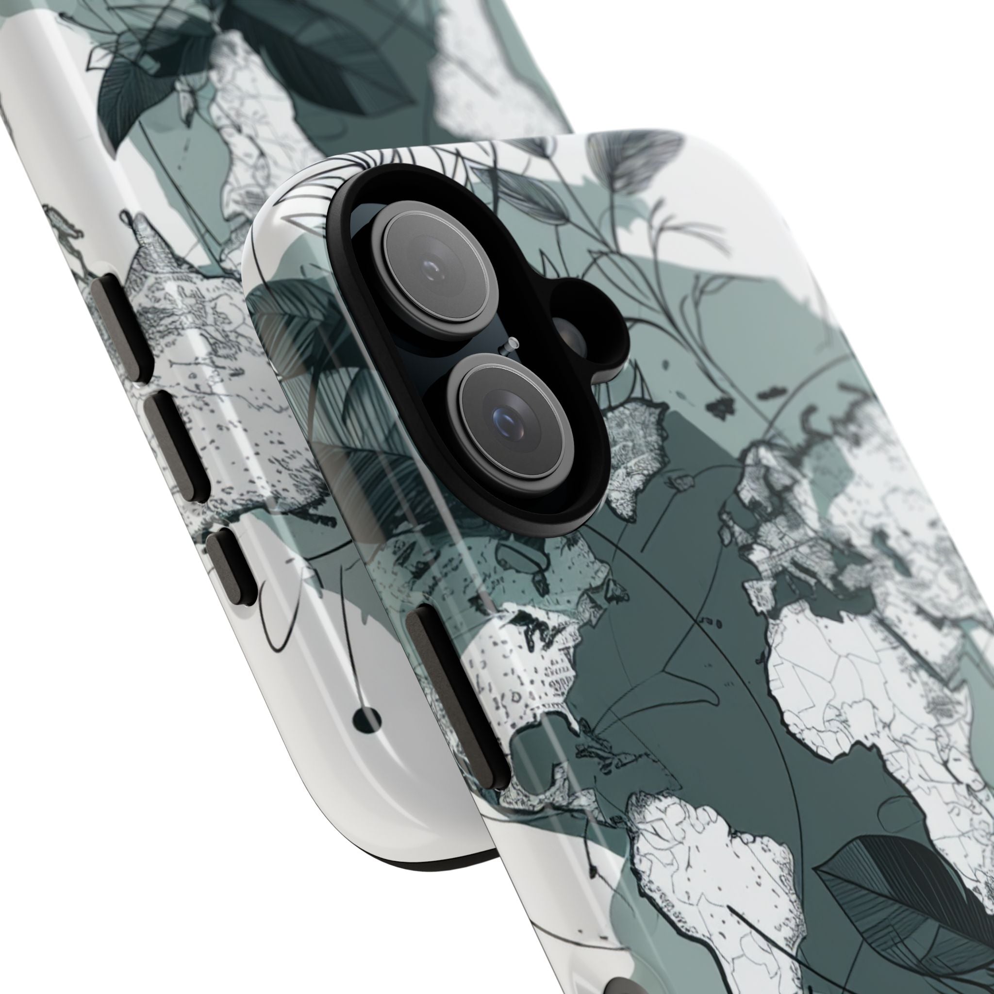 Botanische Weltkarte iPhone 16 - Robust