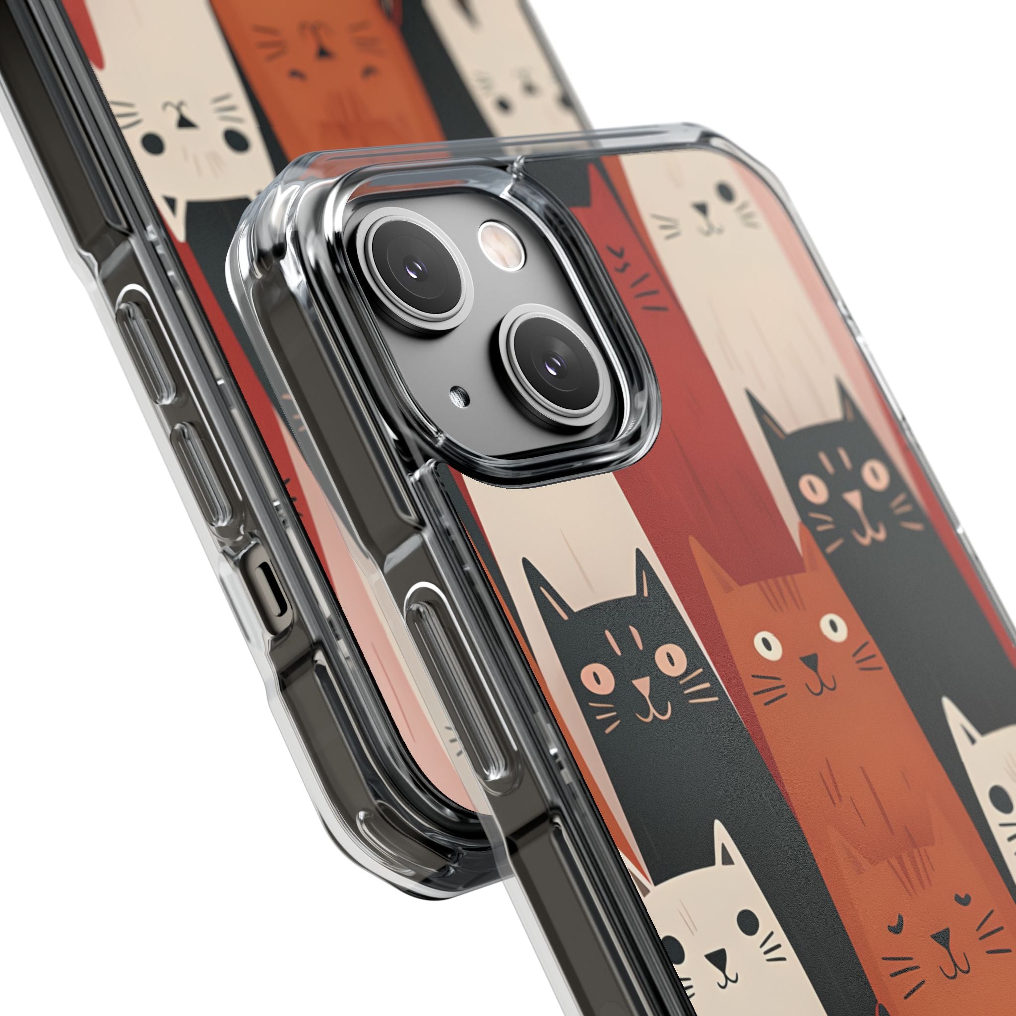 Elongated Cats Black iPhone 14 Case - Impact