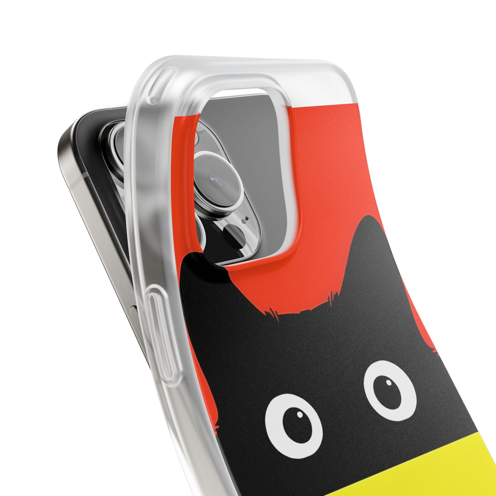Peekaboo Cat Crimson iPhone 16 Pro Max Case - Soft