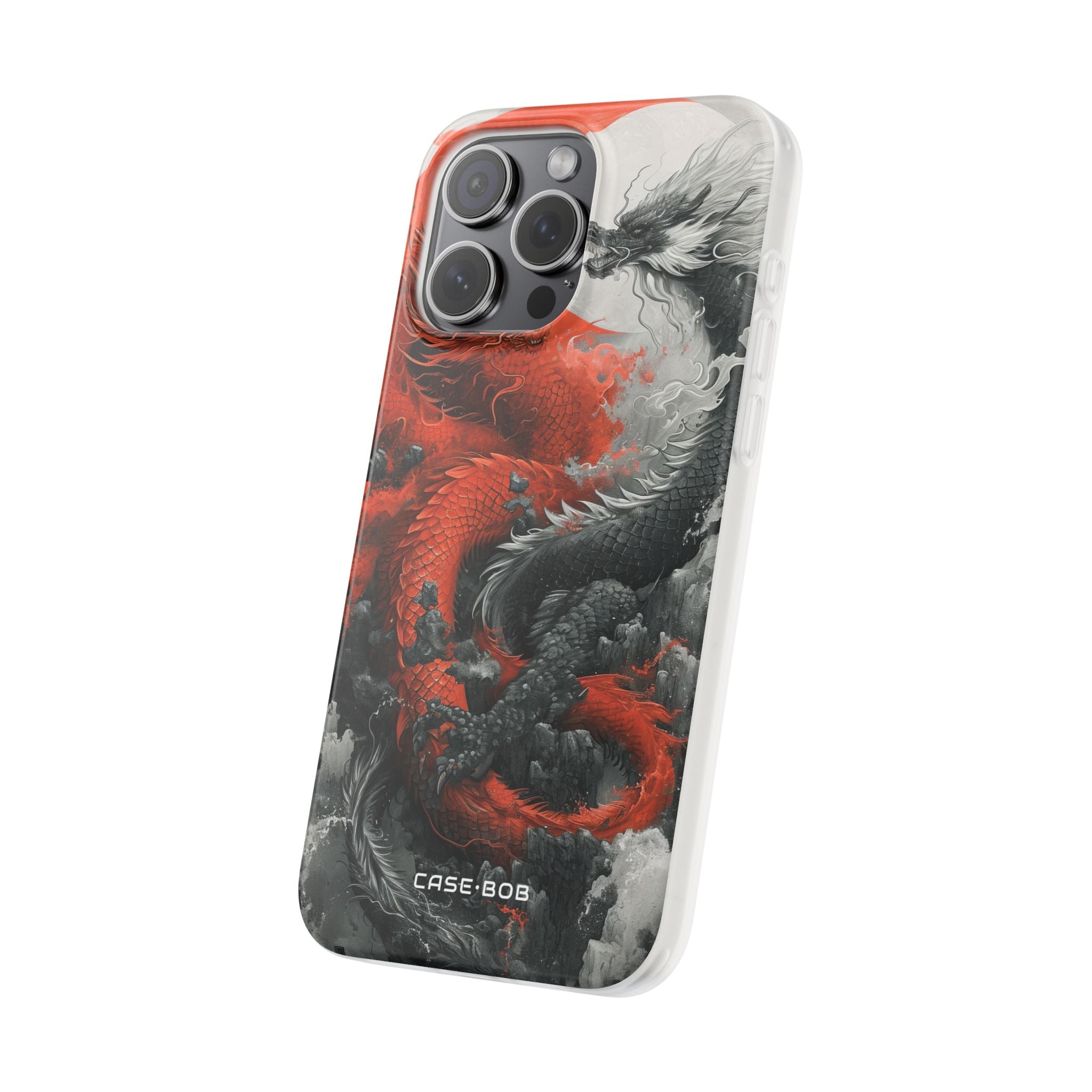 Twin Dragons Crimson iPhone 15 Pro Max Case - Soft