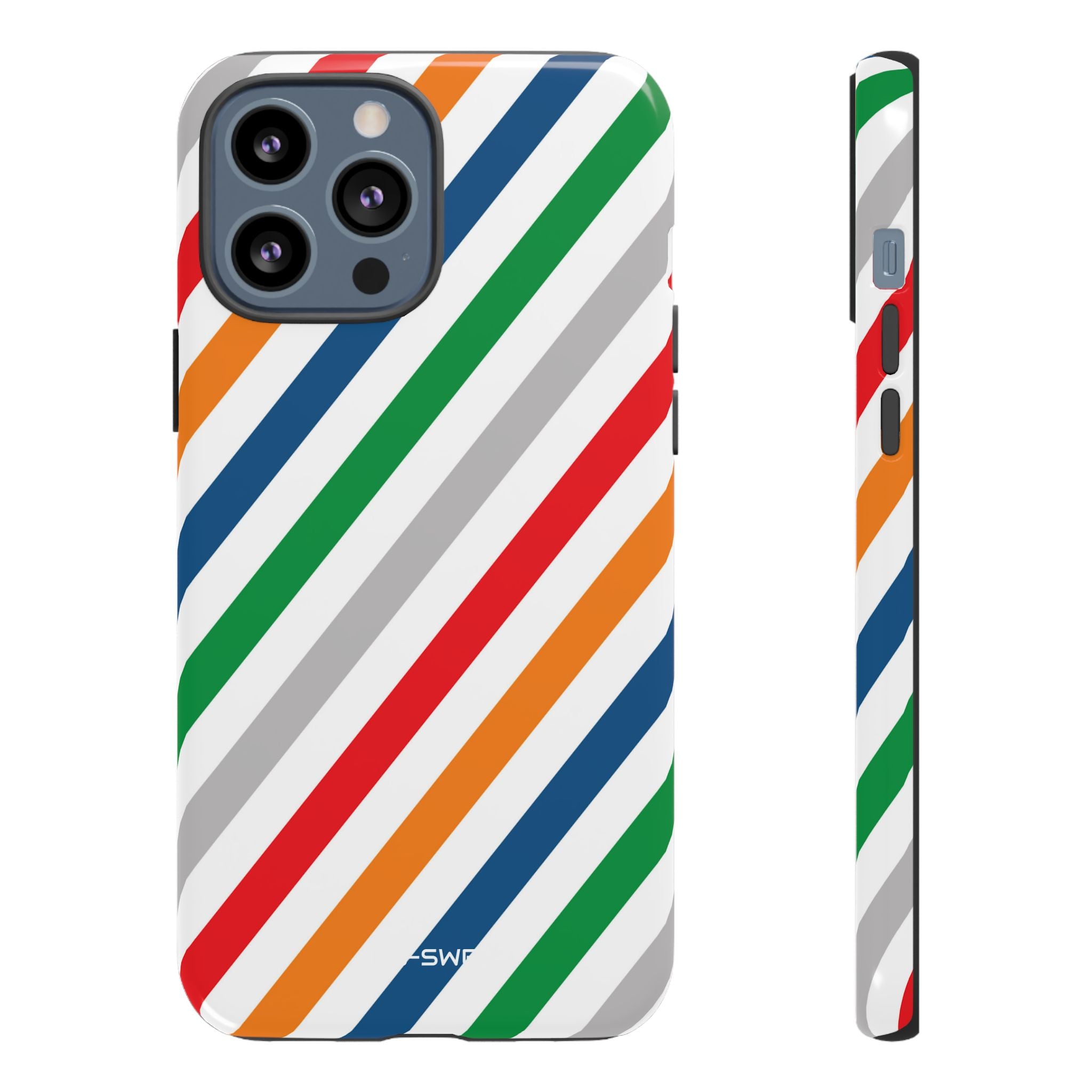 Vibrant Geometric Stripes - iPhone Case