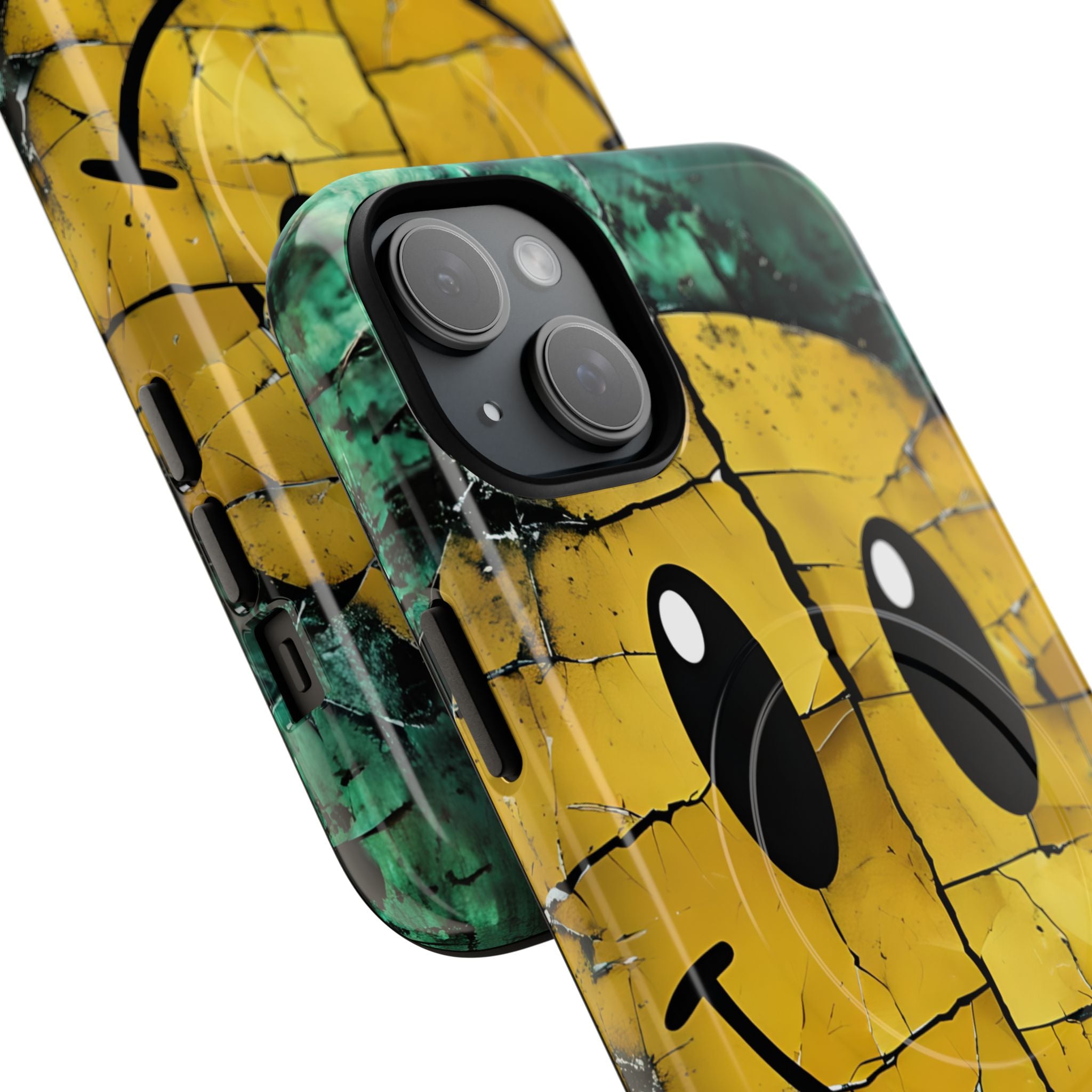 Cracked Smiley iPhone 15 Plus Case - Tough+