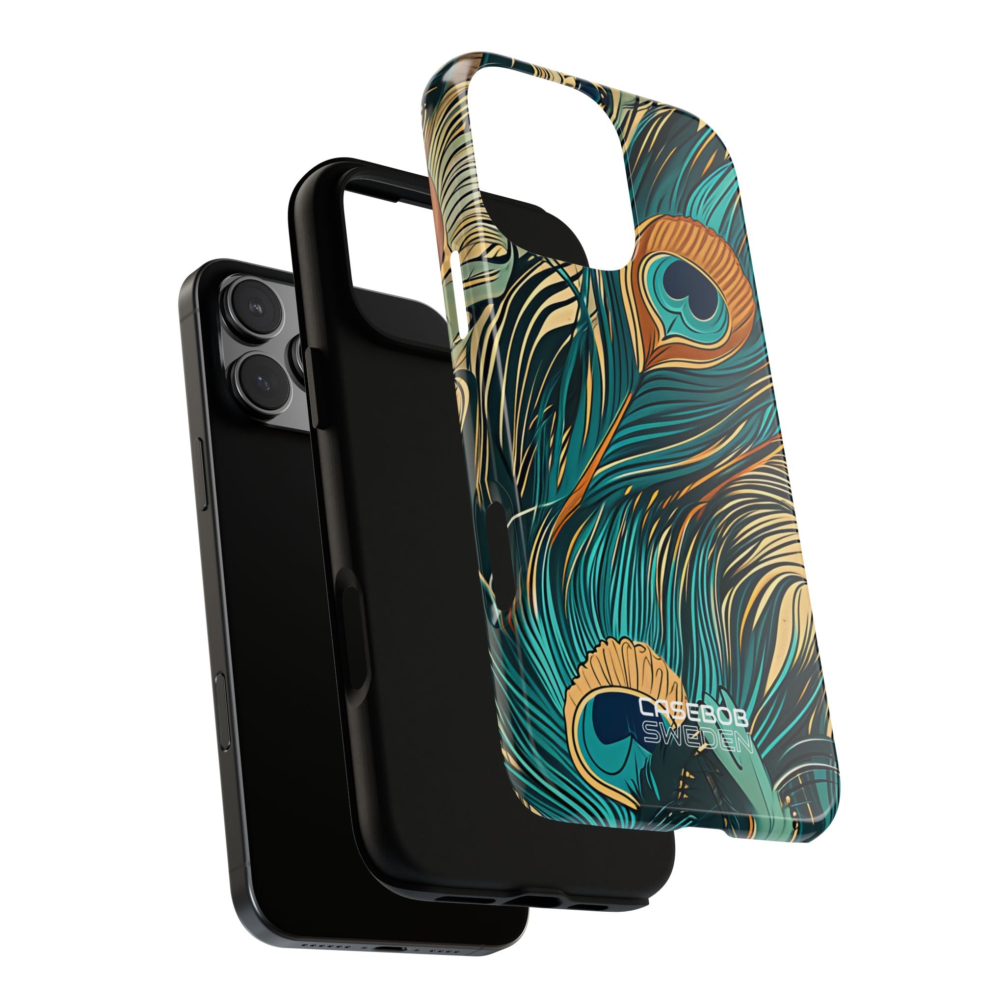 Peacock Feather Whirl iPhone 16 - Tough