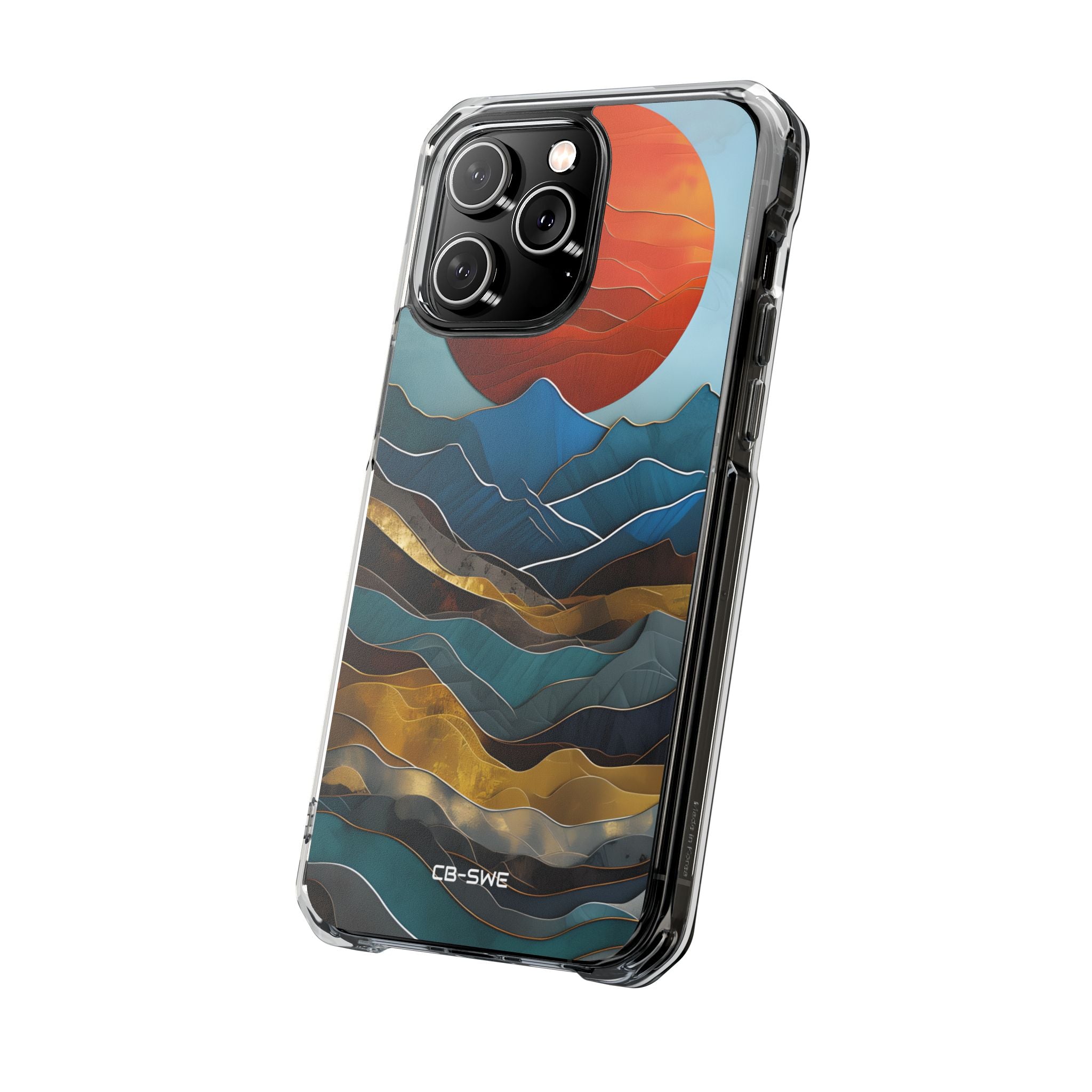 Sunset Geometry Waves iPhone Case - Impact