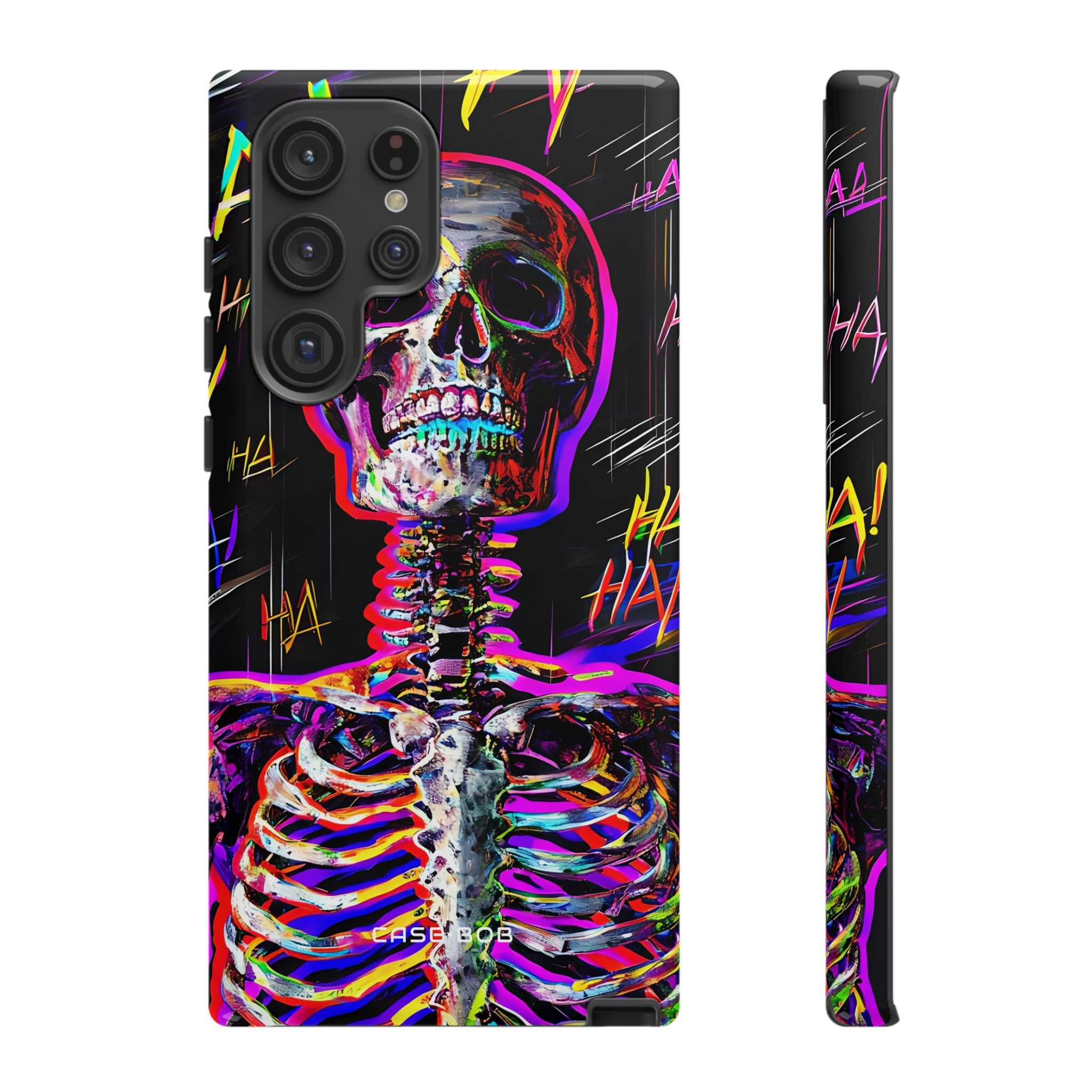 Neon Skeleton Laugh Samsung S22 Ultra Case - Tough