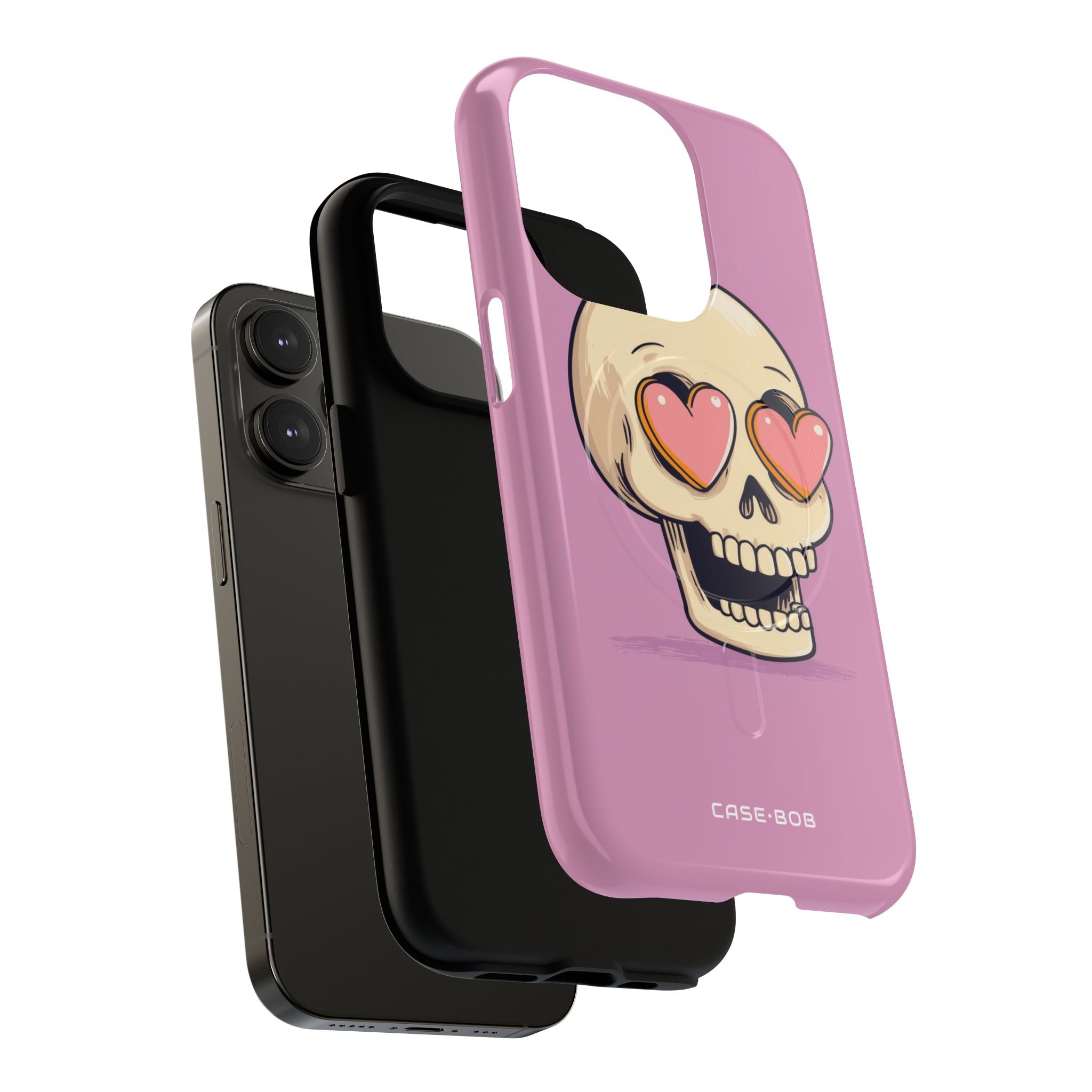 Heart Eyed Skull iPhone 14 Pro Case - Tough+
