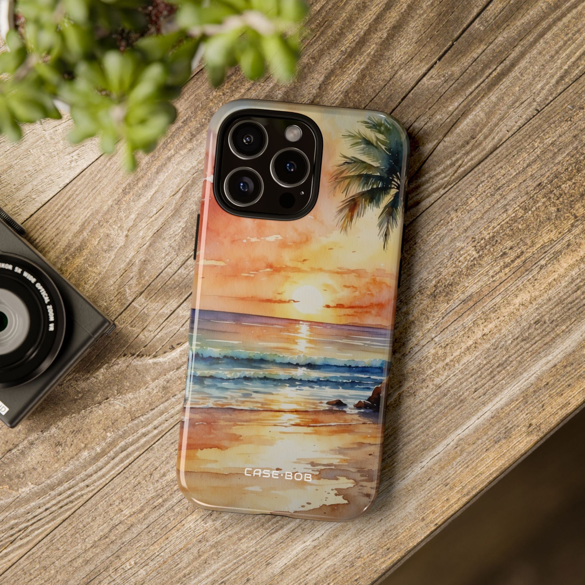 Sunset Palm iPhone 16 Pro Max Case - Tough