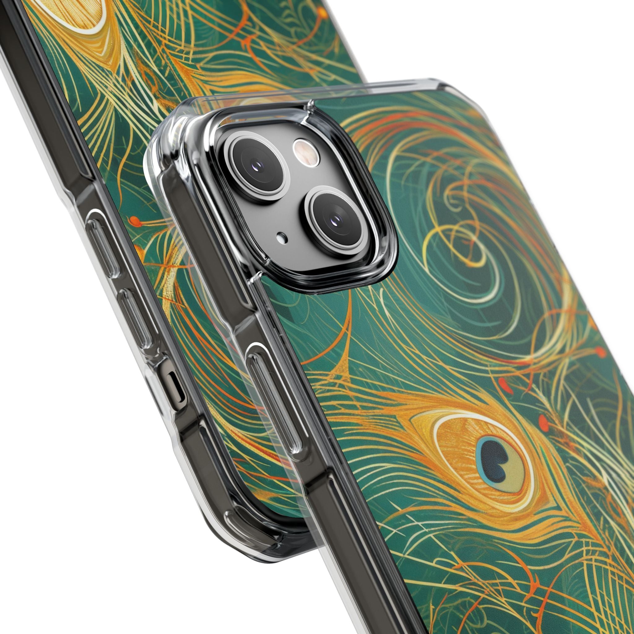 Vibrant Peacock Whirl iPhone 14 - Impact Clear+
