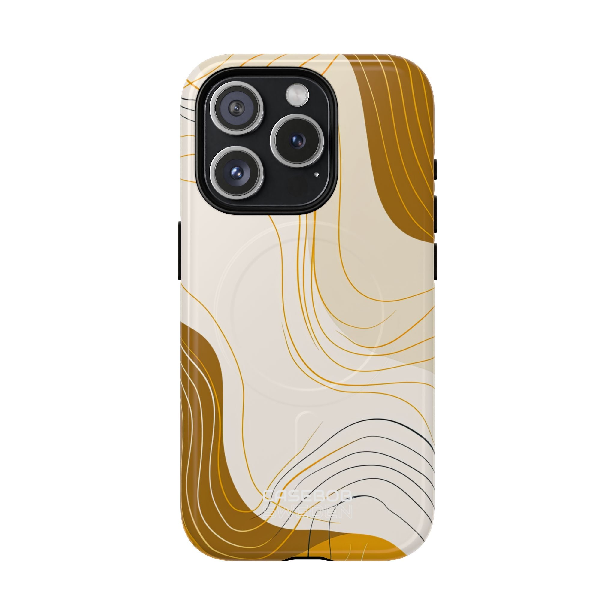 Golden Flow Lines iPhone 15 - Tough+