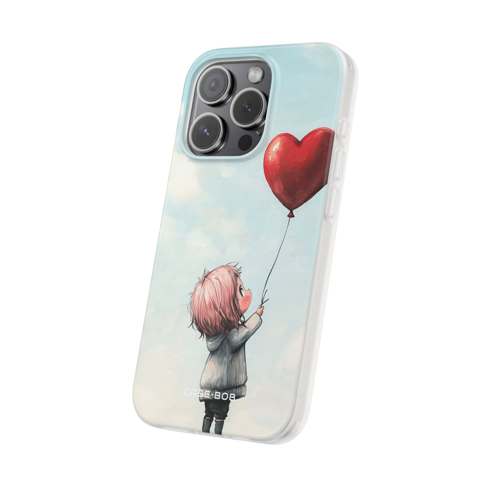 Heart Balloon Glow iPhone 15 Pro Case - Soft