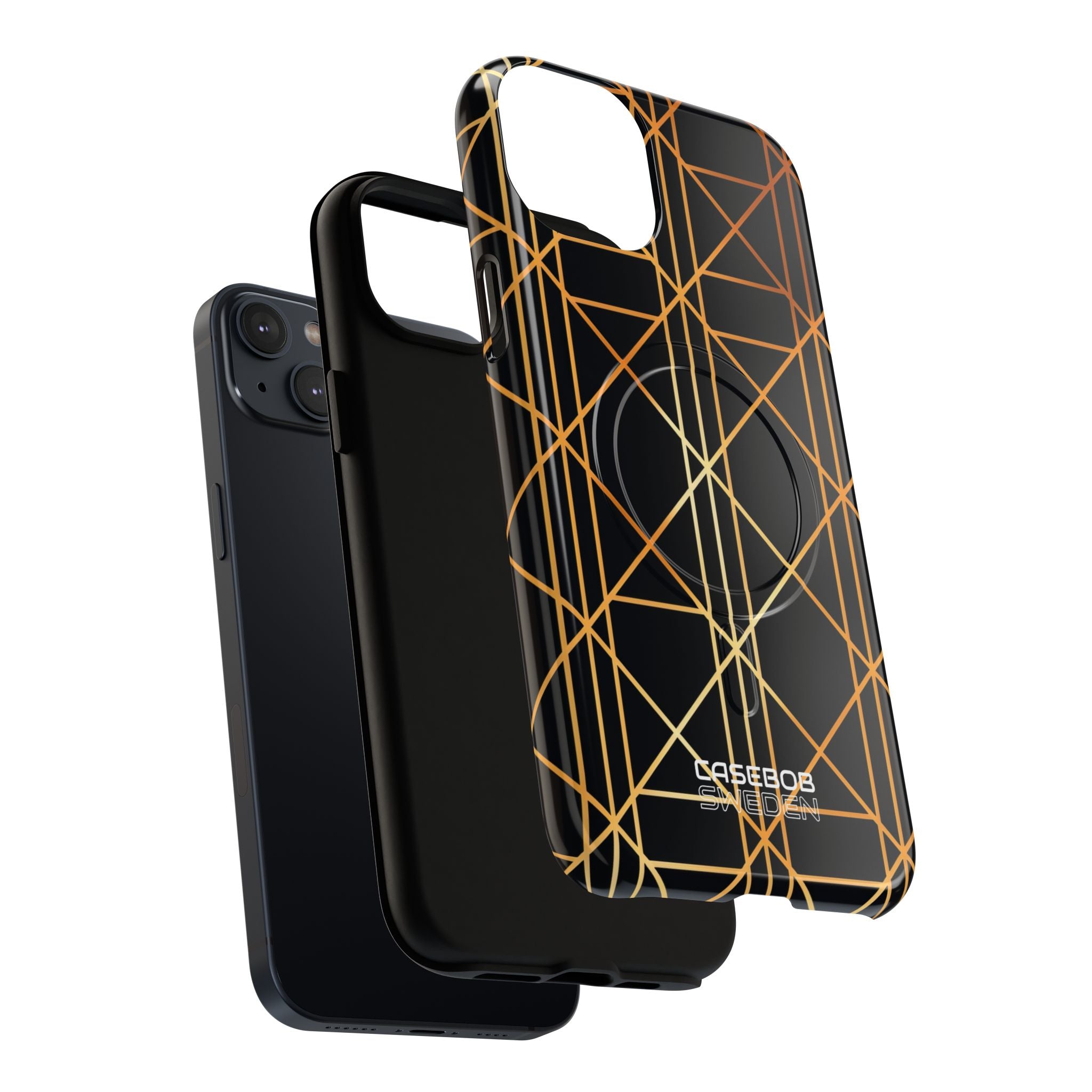 Golden Geometric Elegance iPhone 14 - Tough+