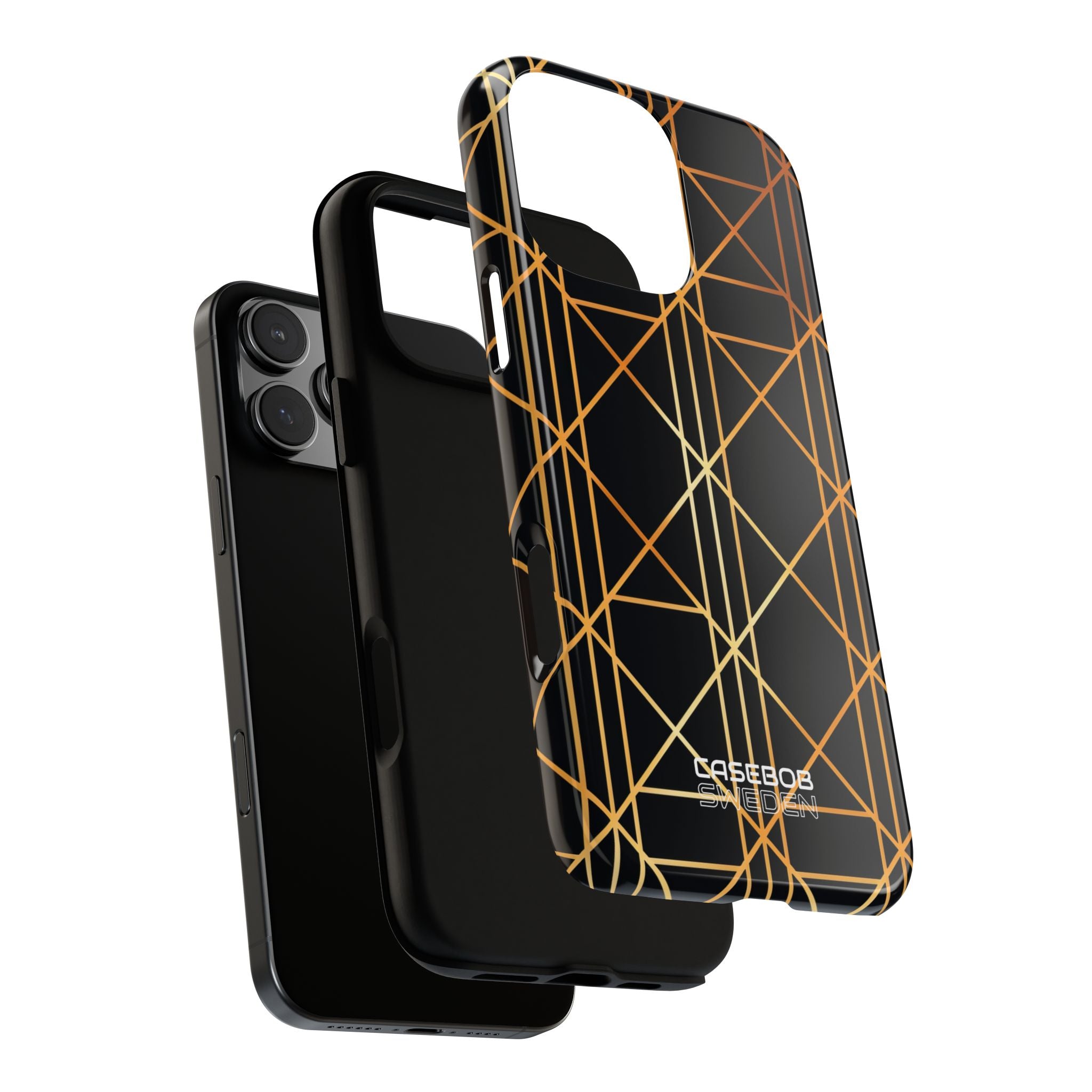 Golden Geometric Elegance iPhone 16 - Tough