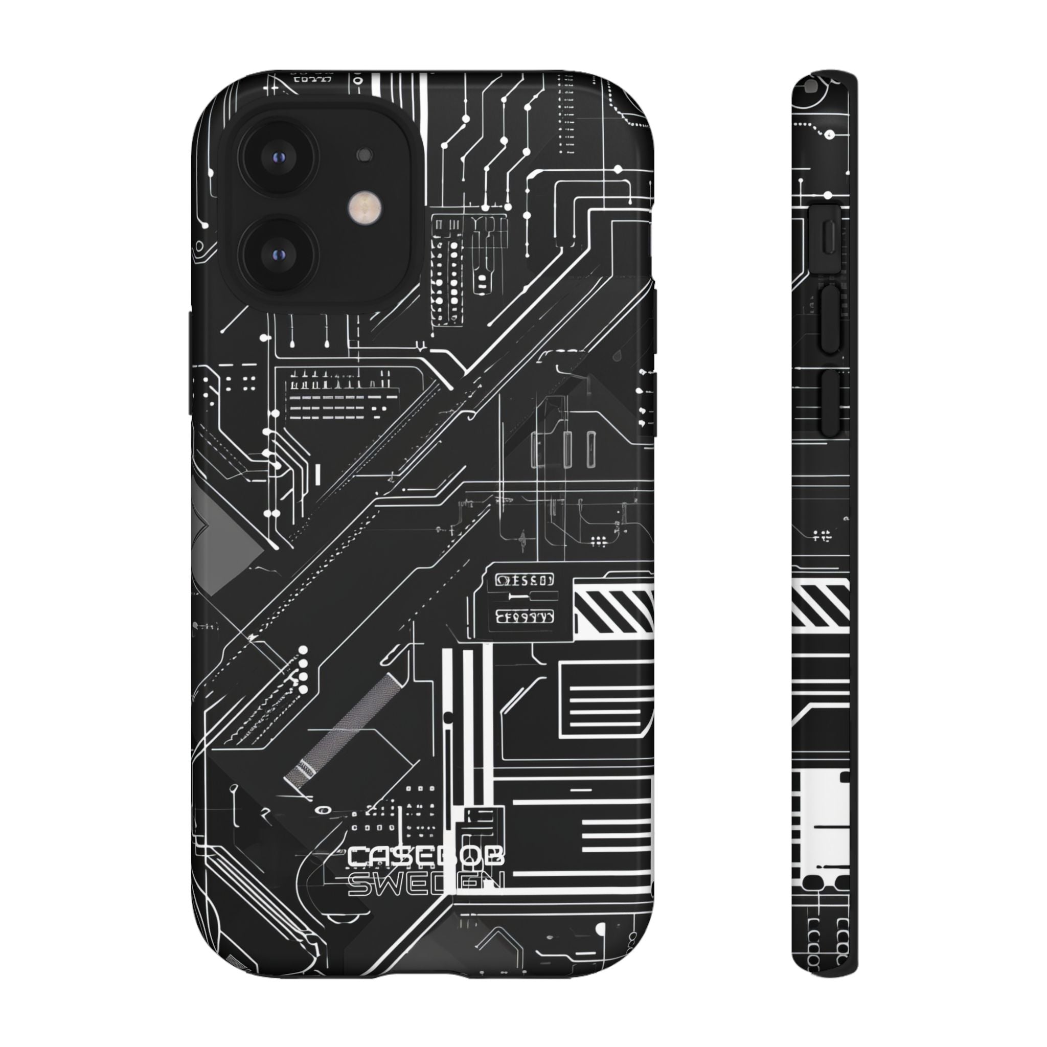 Futuristic Circuit Grid iPhone 12 - Tough