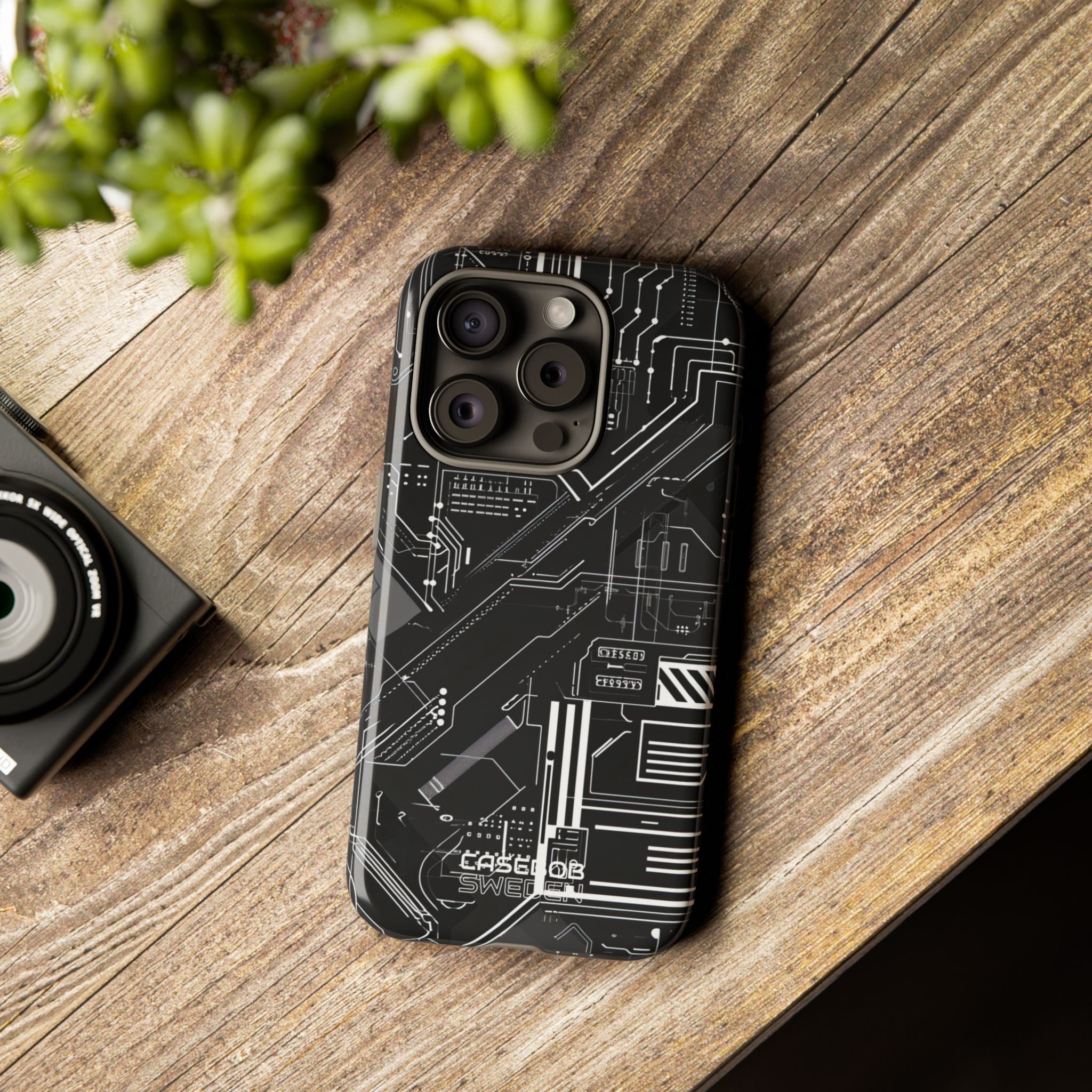 Futuristisch Circuit Raster iPhone 15 - Tough