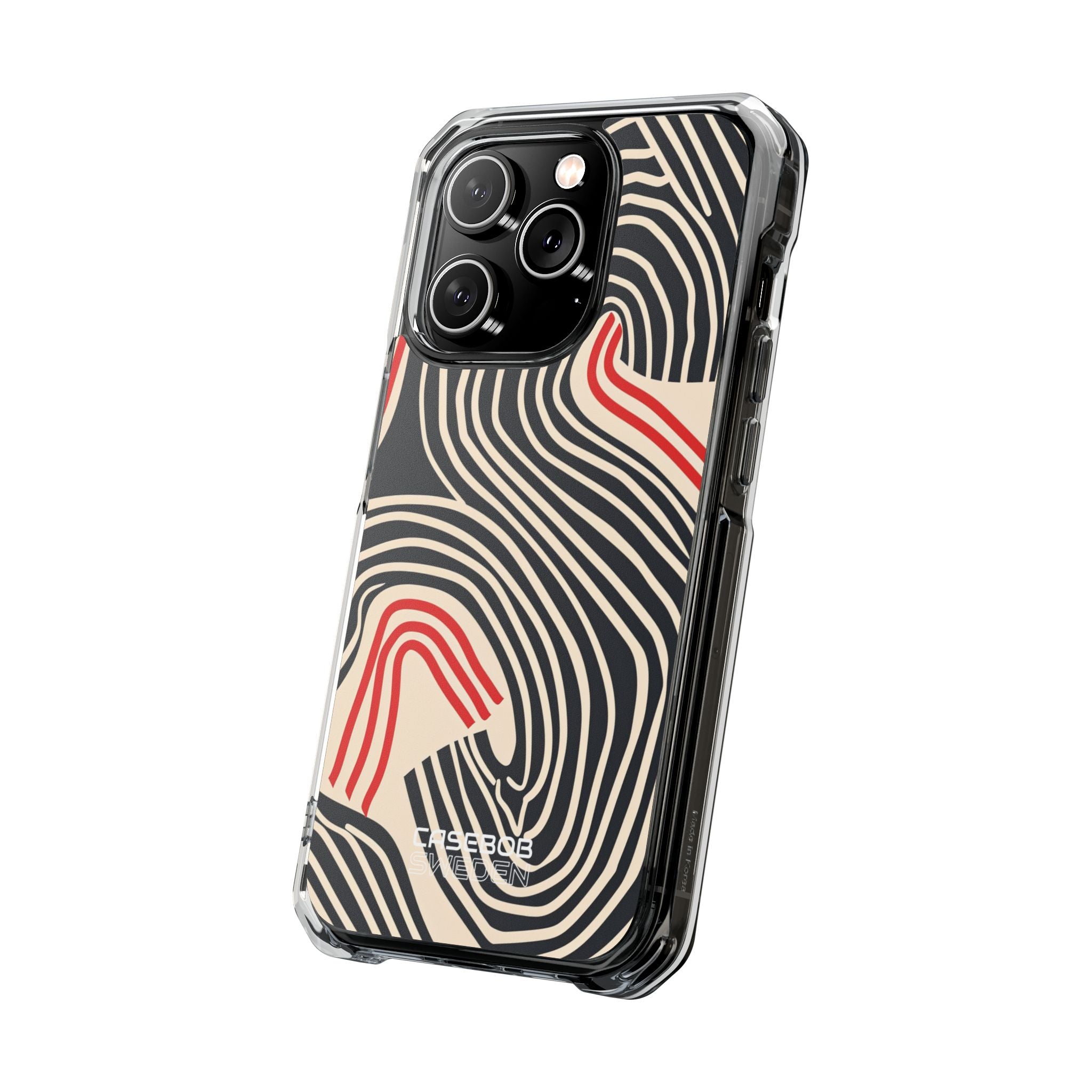 Wavy Red Flow iPhone 14 - Impact Clear+