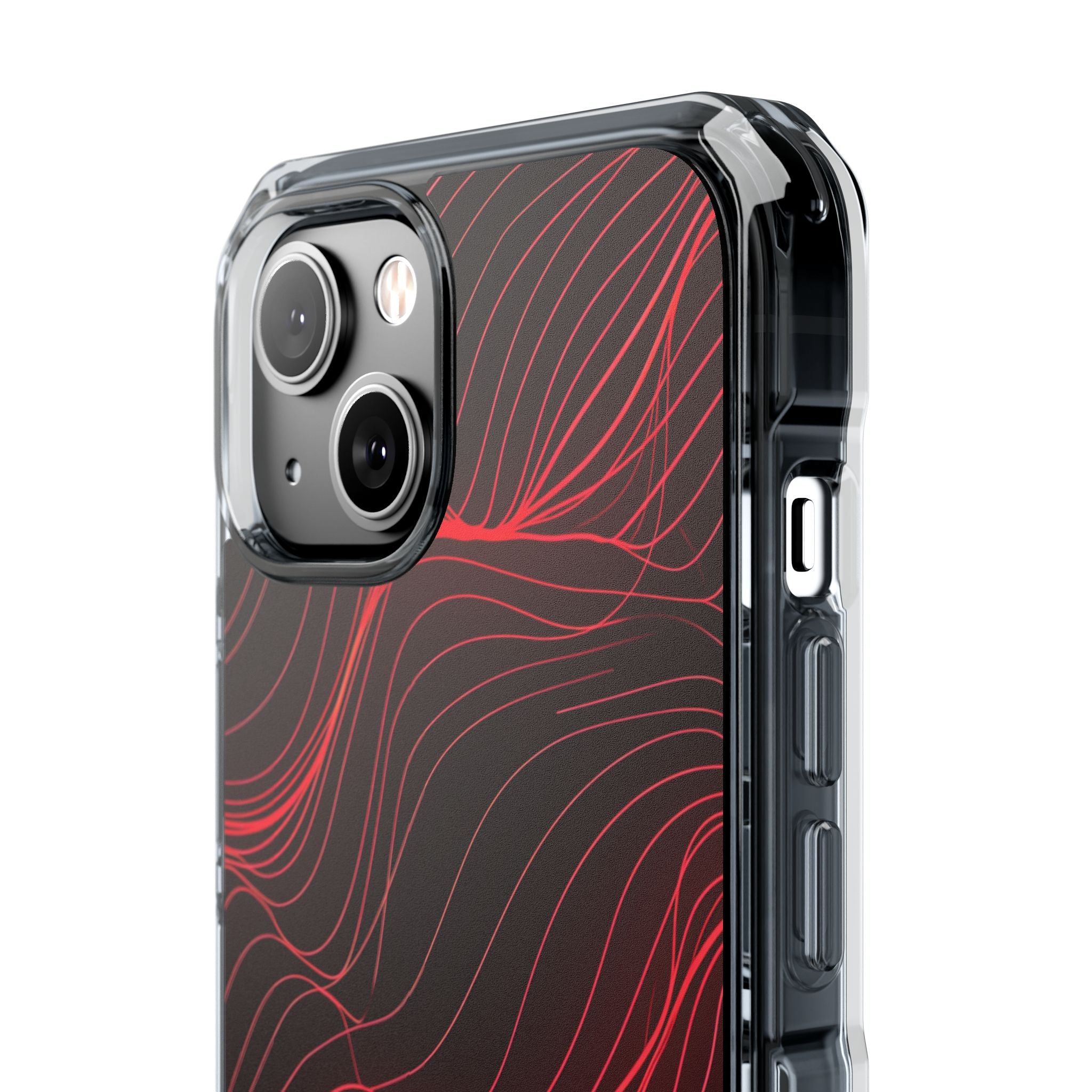 Crimson Waveform Flow iPhone 14 - Impact Clear+