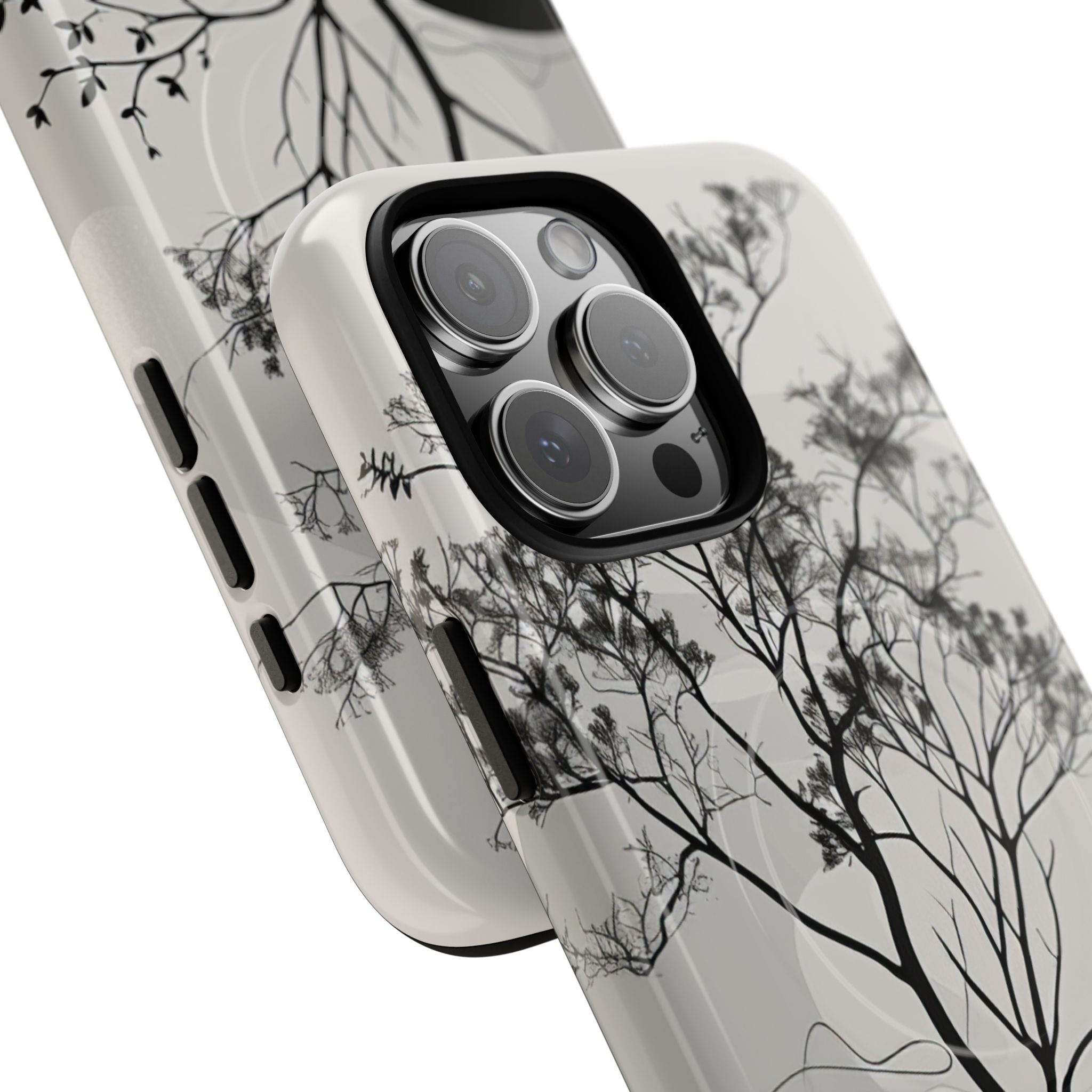 Monochrome Drip Tree iPhone 16 - Tough+