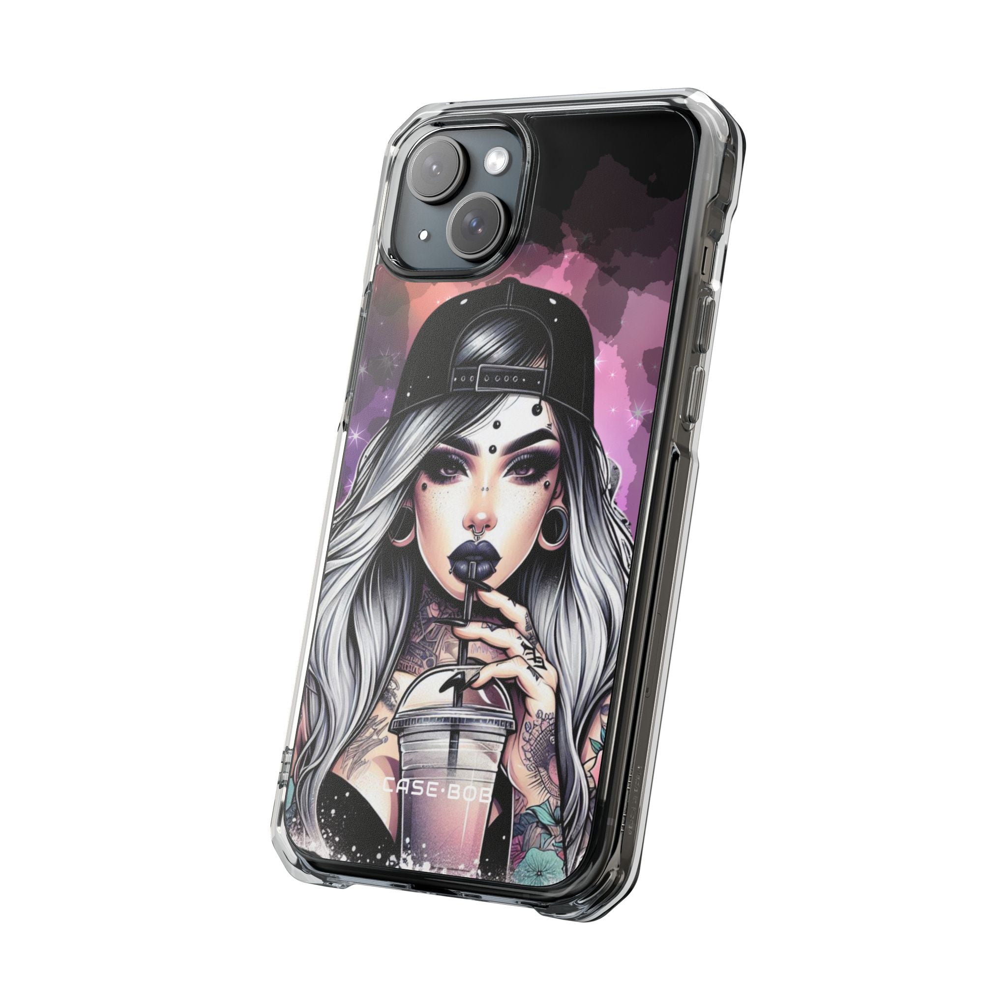 Silver Sip Nebula iPhone 15 Plus Case - Impact