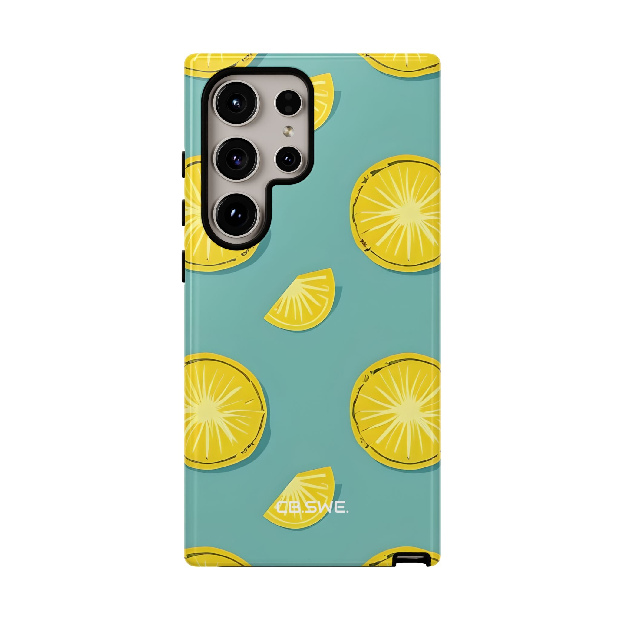 Bright Yellow Pineapple Slice on Teal Samsung S24 - Tough