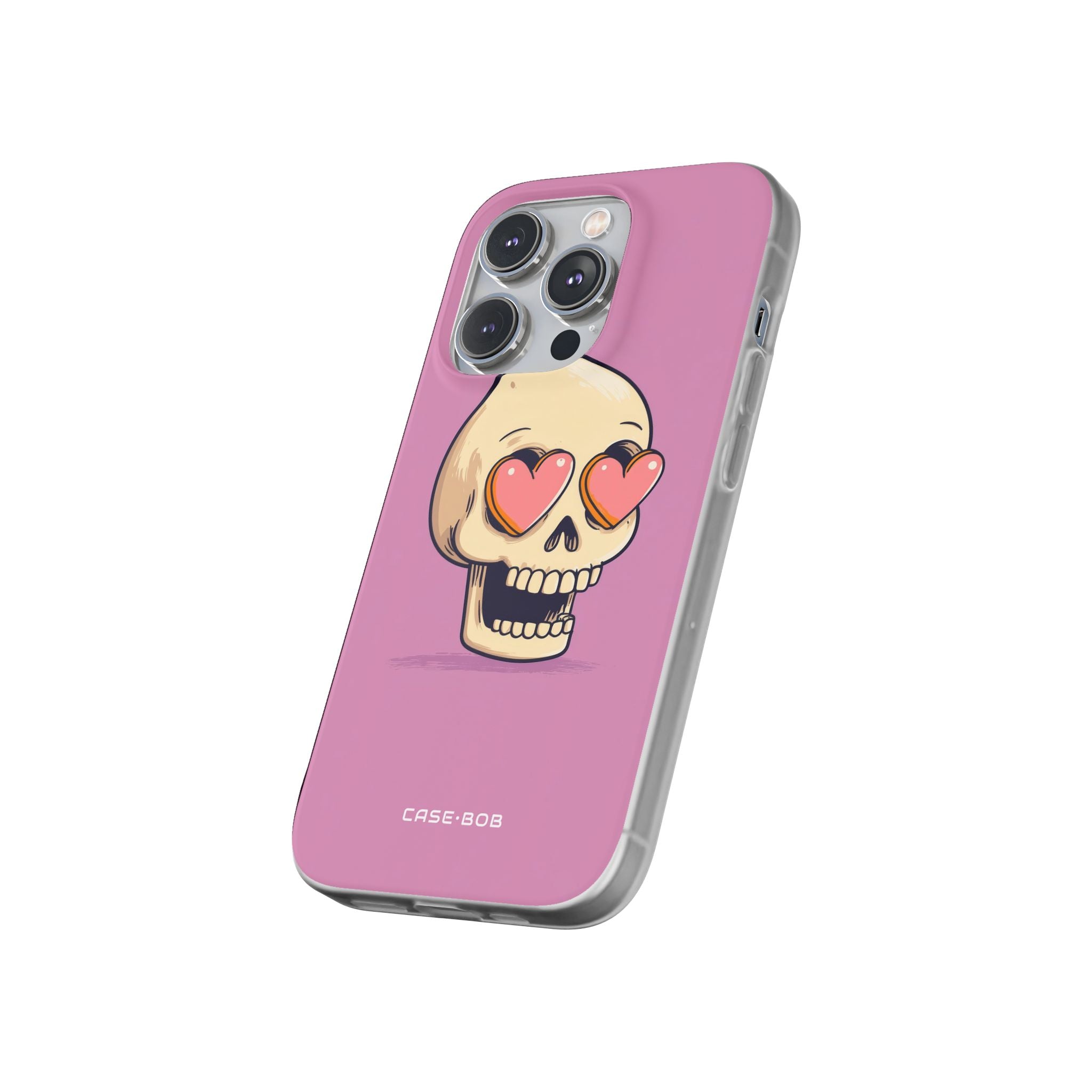Heart Eyed Skull iPhone 14 Pro Case - Soft