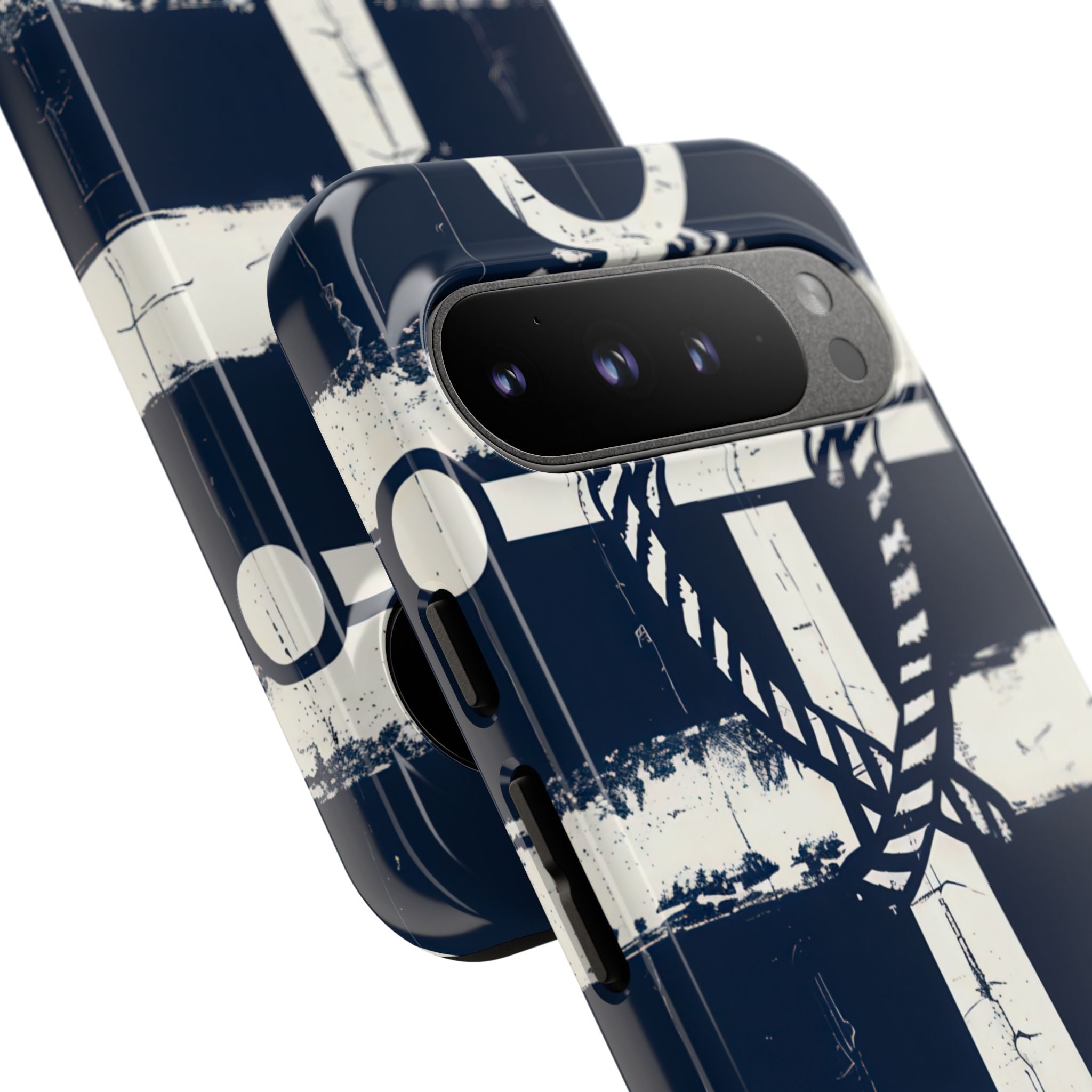 Navy Anchor Stripes Google Pixel 9 - Tough