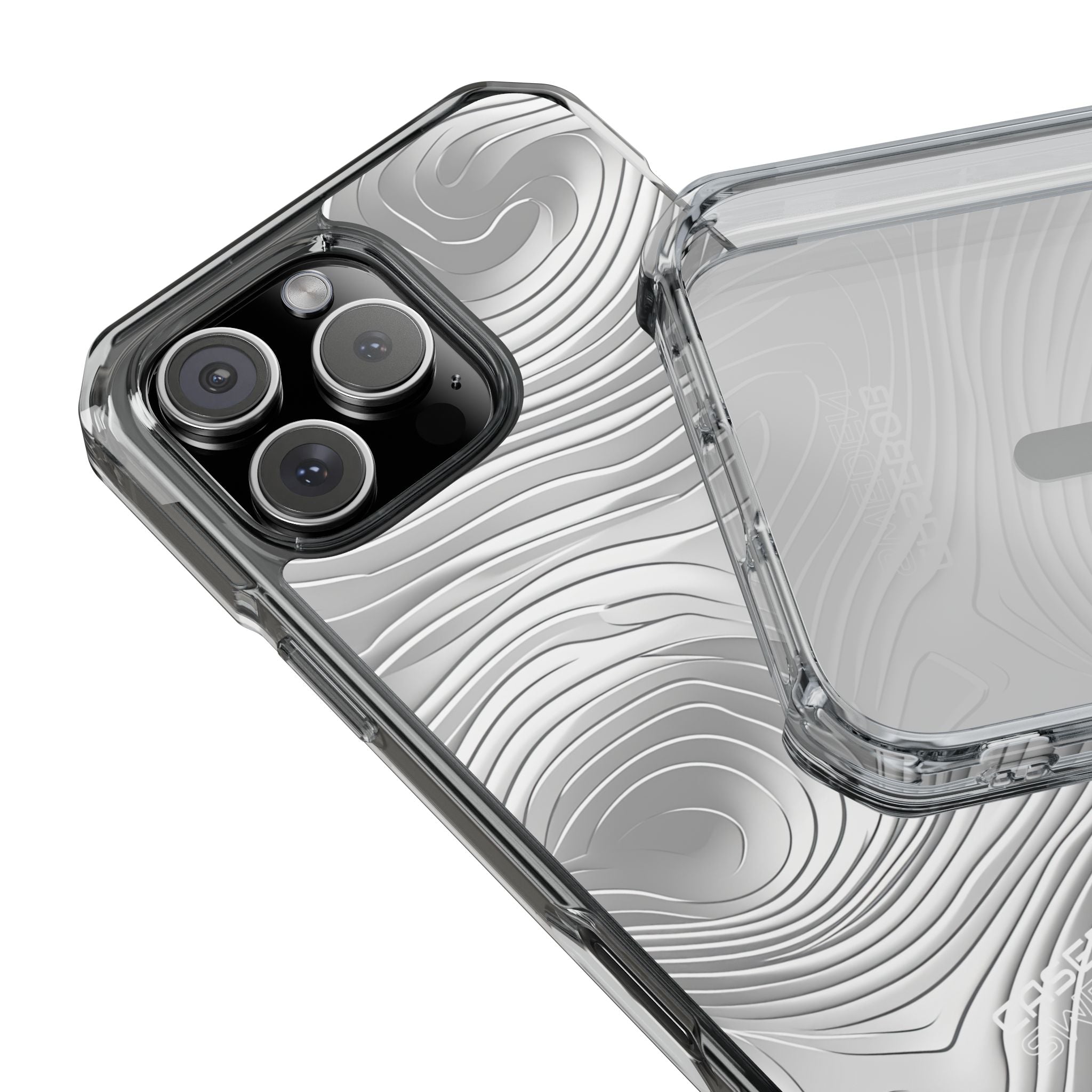 Monochrome Flow Lines iPhone 16 - Impact Clear+