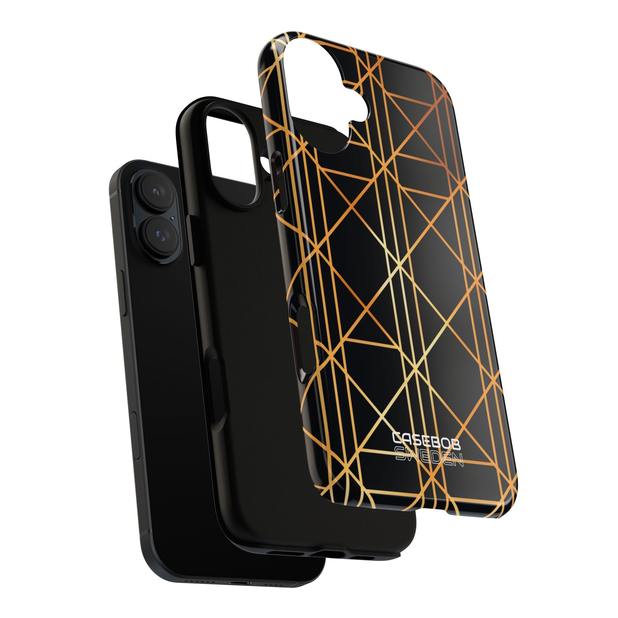 Golden Geometric Elegance iPhone 16 - Tough