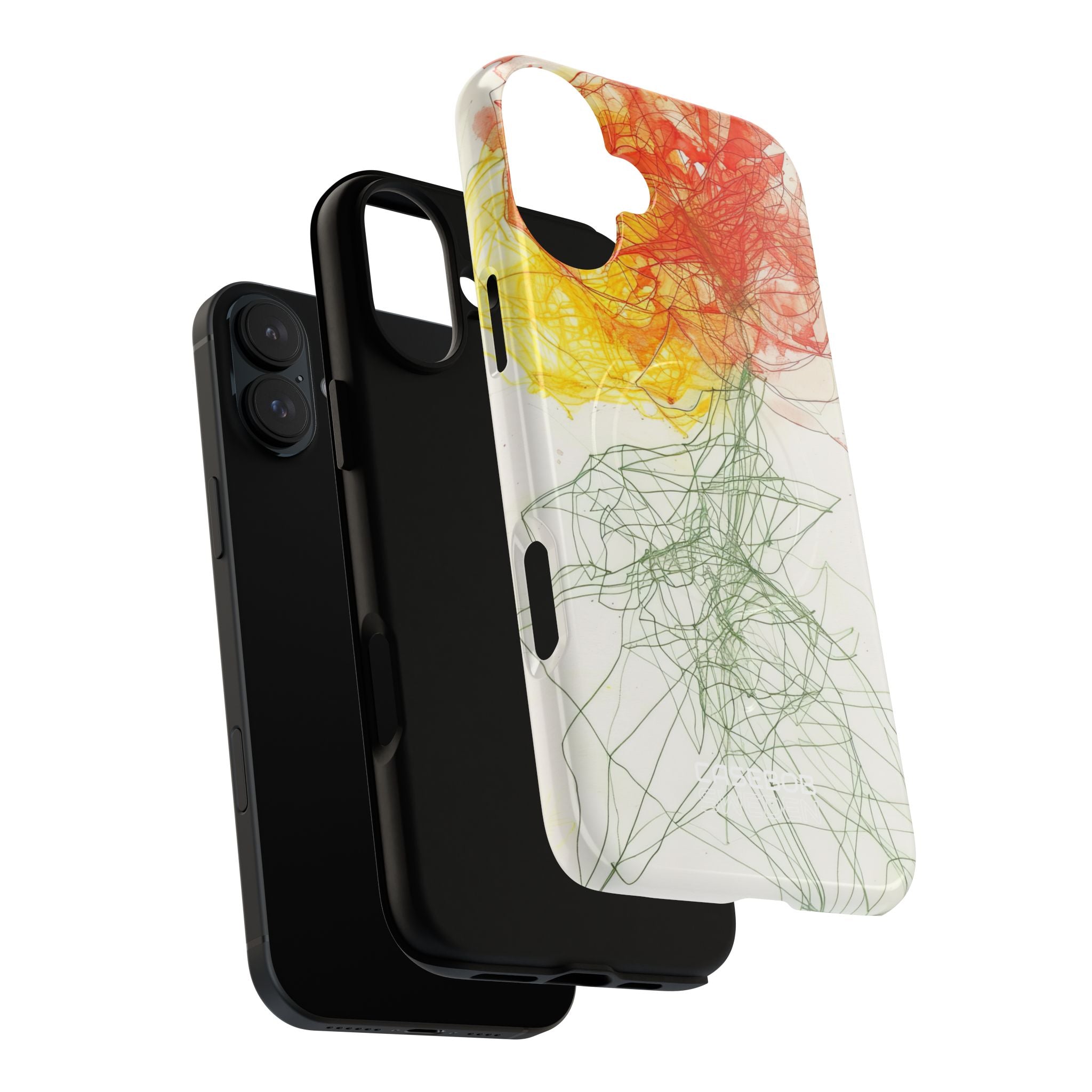 Fiery Blossom Tangle iPhone 16 - Tough+