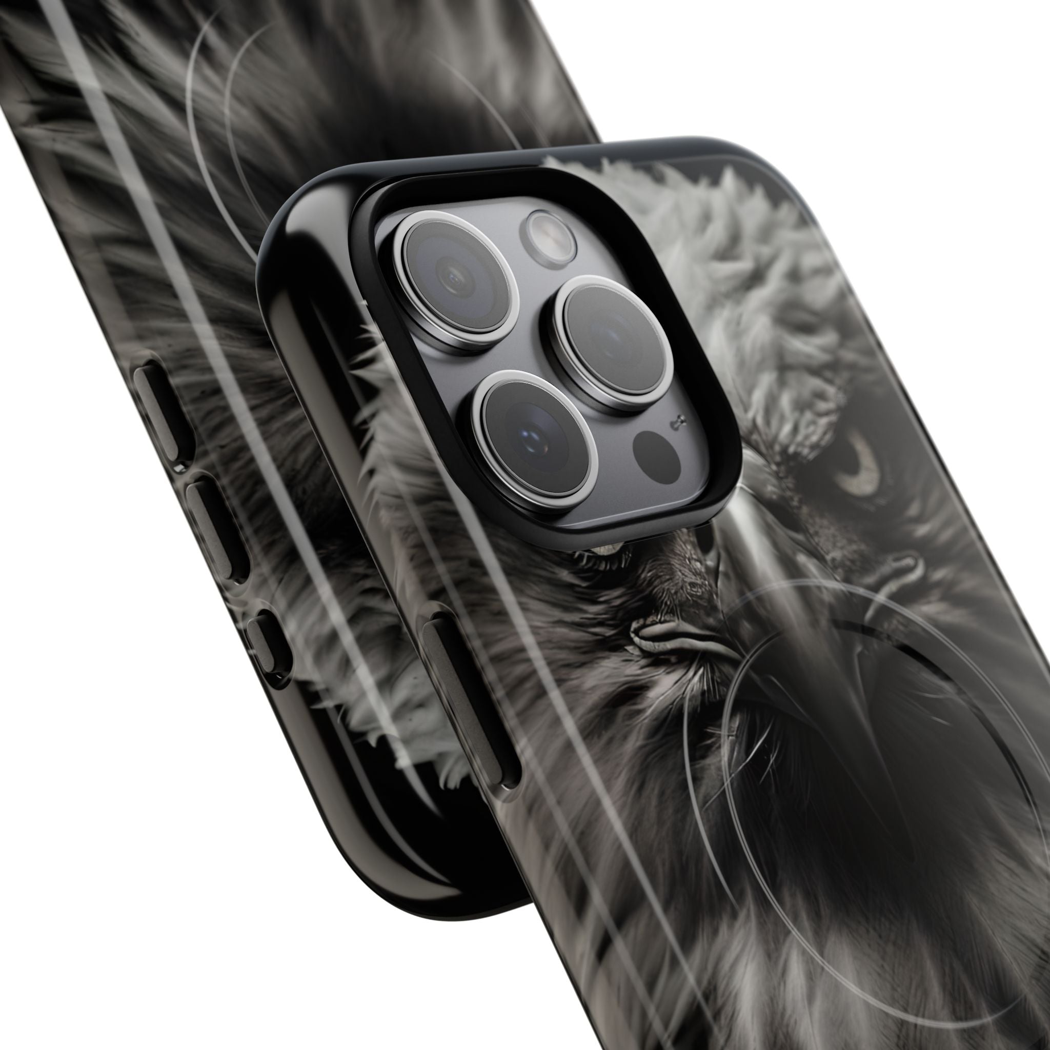 Intense Black and White Close-Up Eagle Head Art iPhone 15 - Tough+