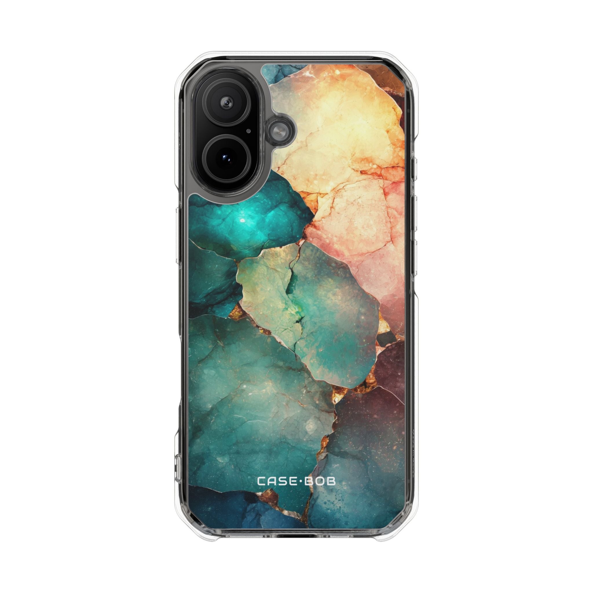 Teal Geode Glow iPhone 17 Case - Impact