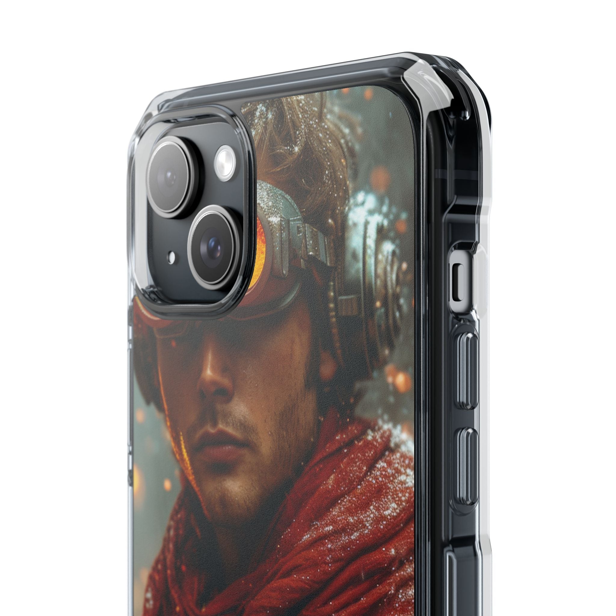 Futuristic Steampunk Explorer iPhone 15 - Impact Clear+