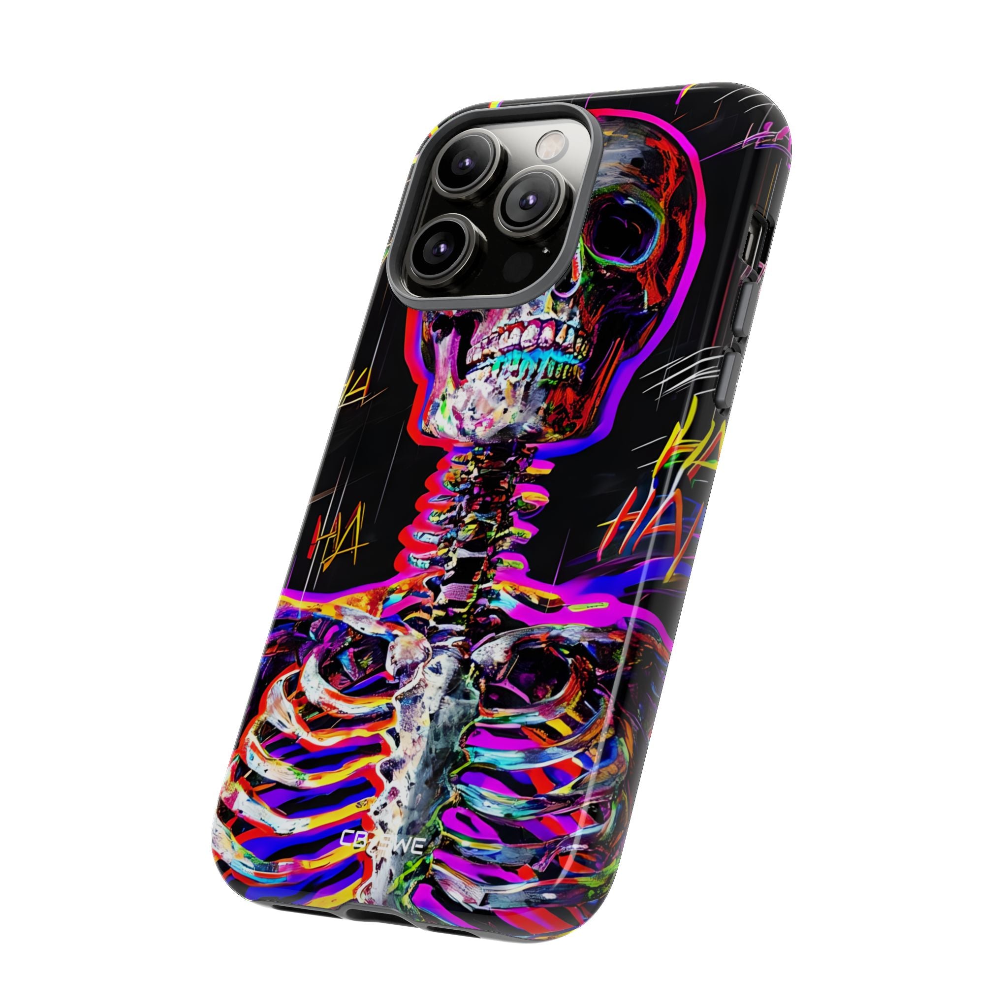 Neon Skeleton Chaos - iPhone Case