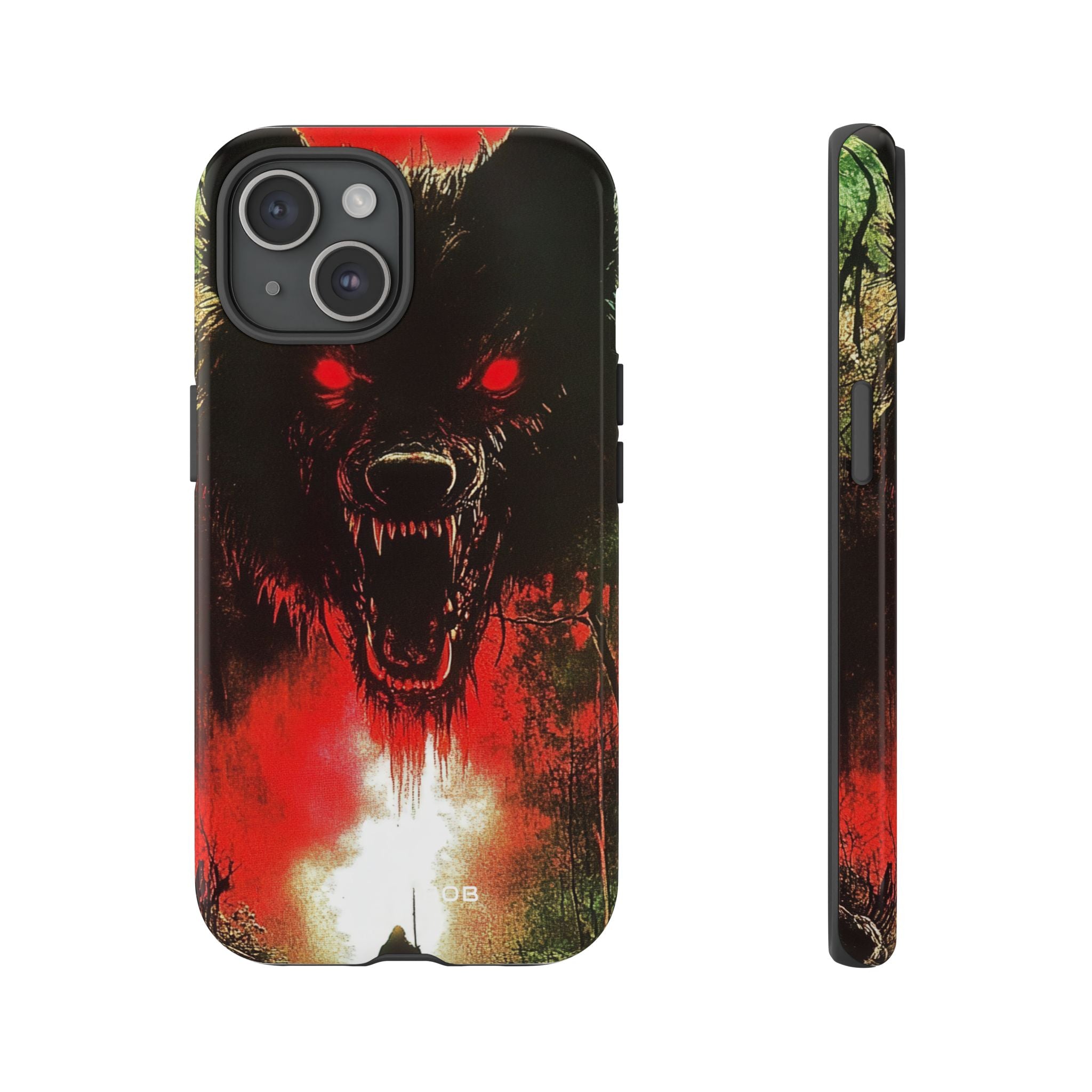 Crimson Wolf iPhone 15 Case - Tough