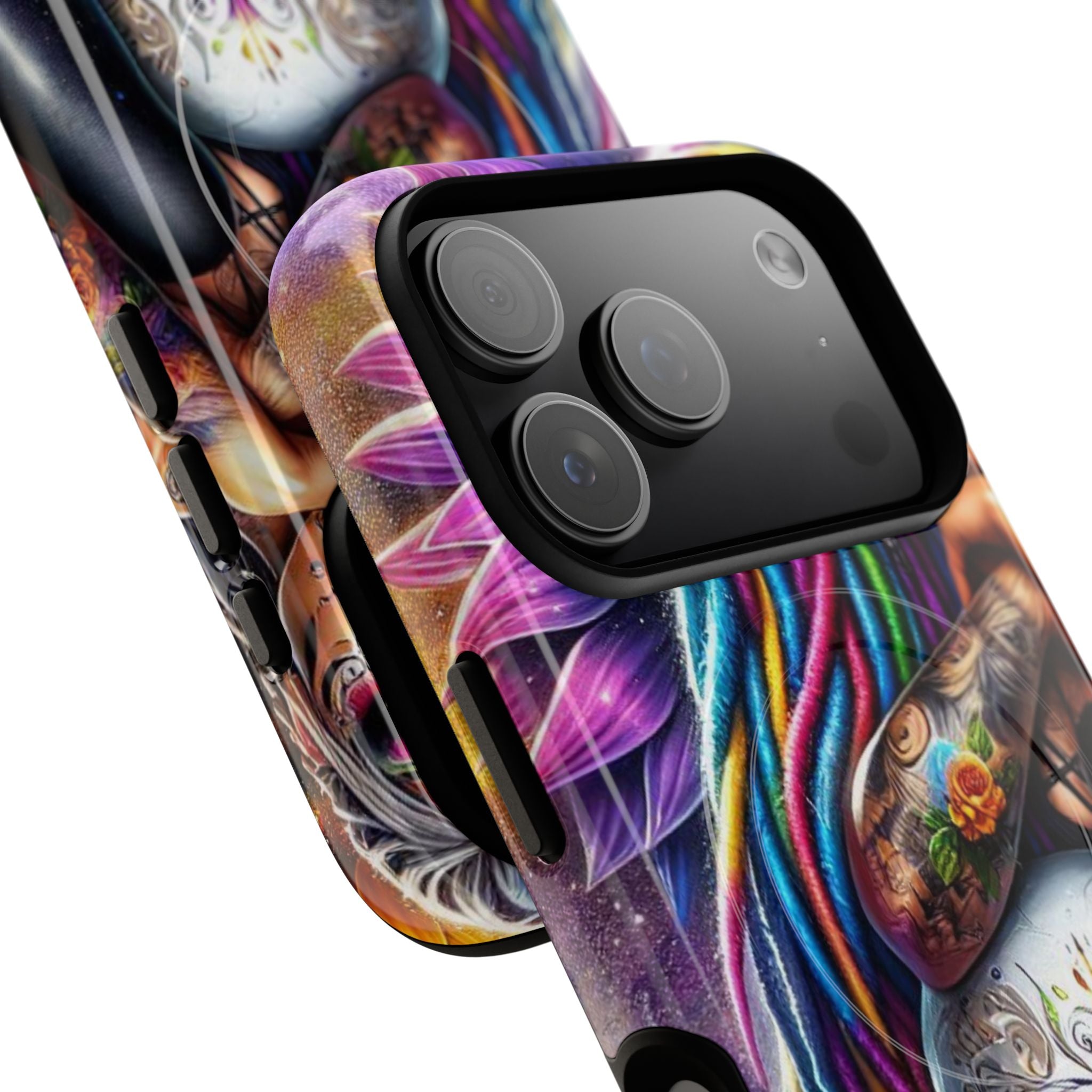 Sunflower Skull Glow iPhone 17 Pro Case - Tough+