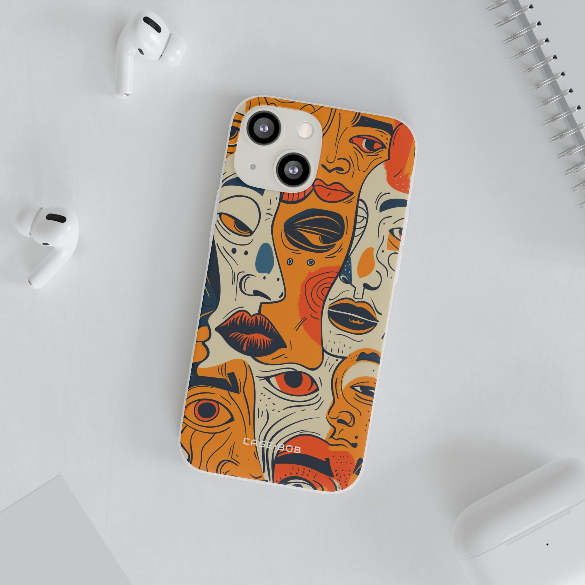 Tangled Faces Sunset iPhone 13 mini Case - Soft