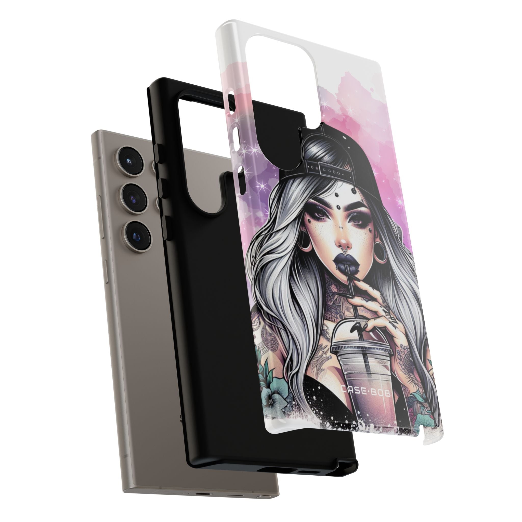 Silver Sip Nebula Samsung S24 Ultra Case - Tough