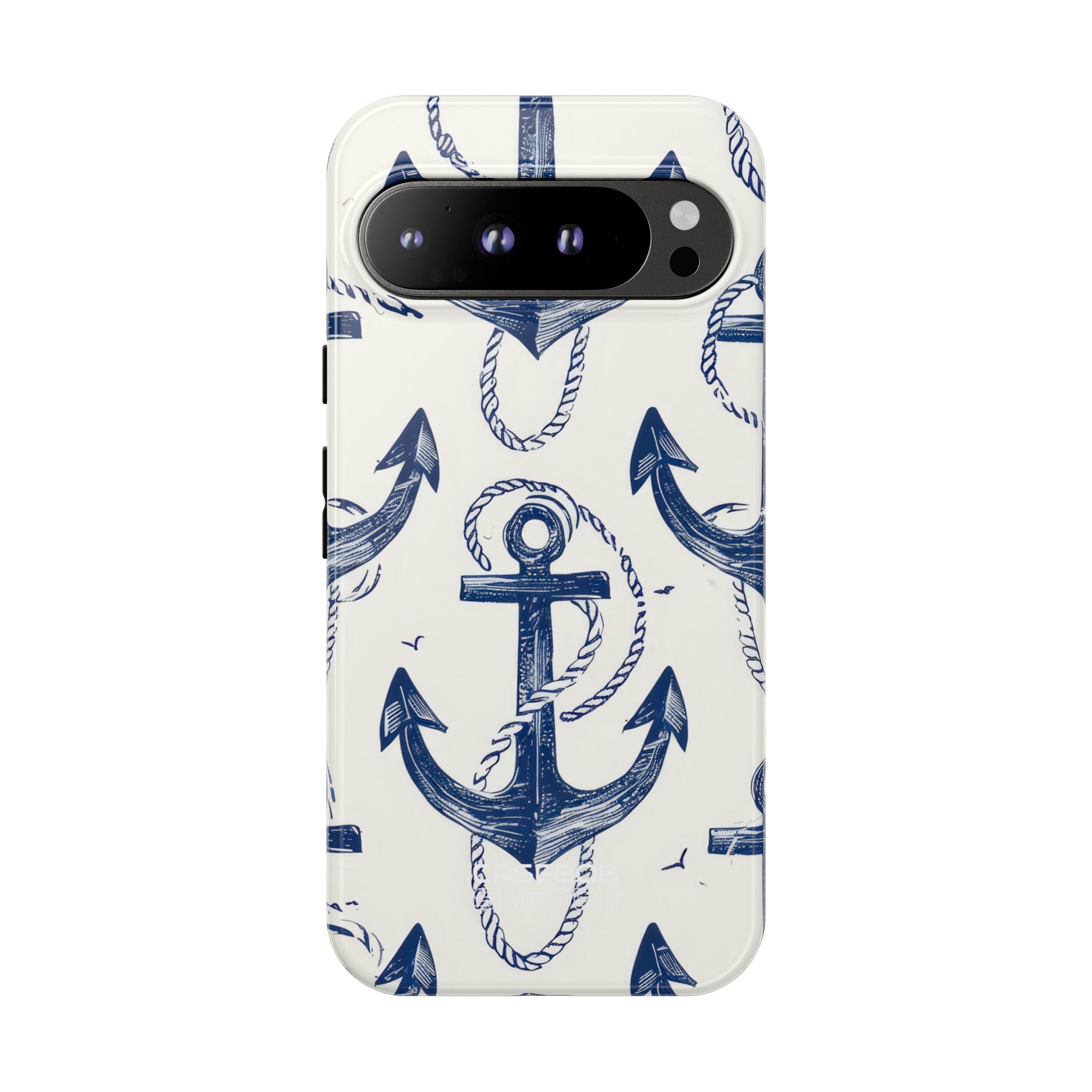 Navy Anchor Tapestry Google Pixel 9 - Tough
