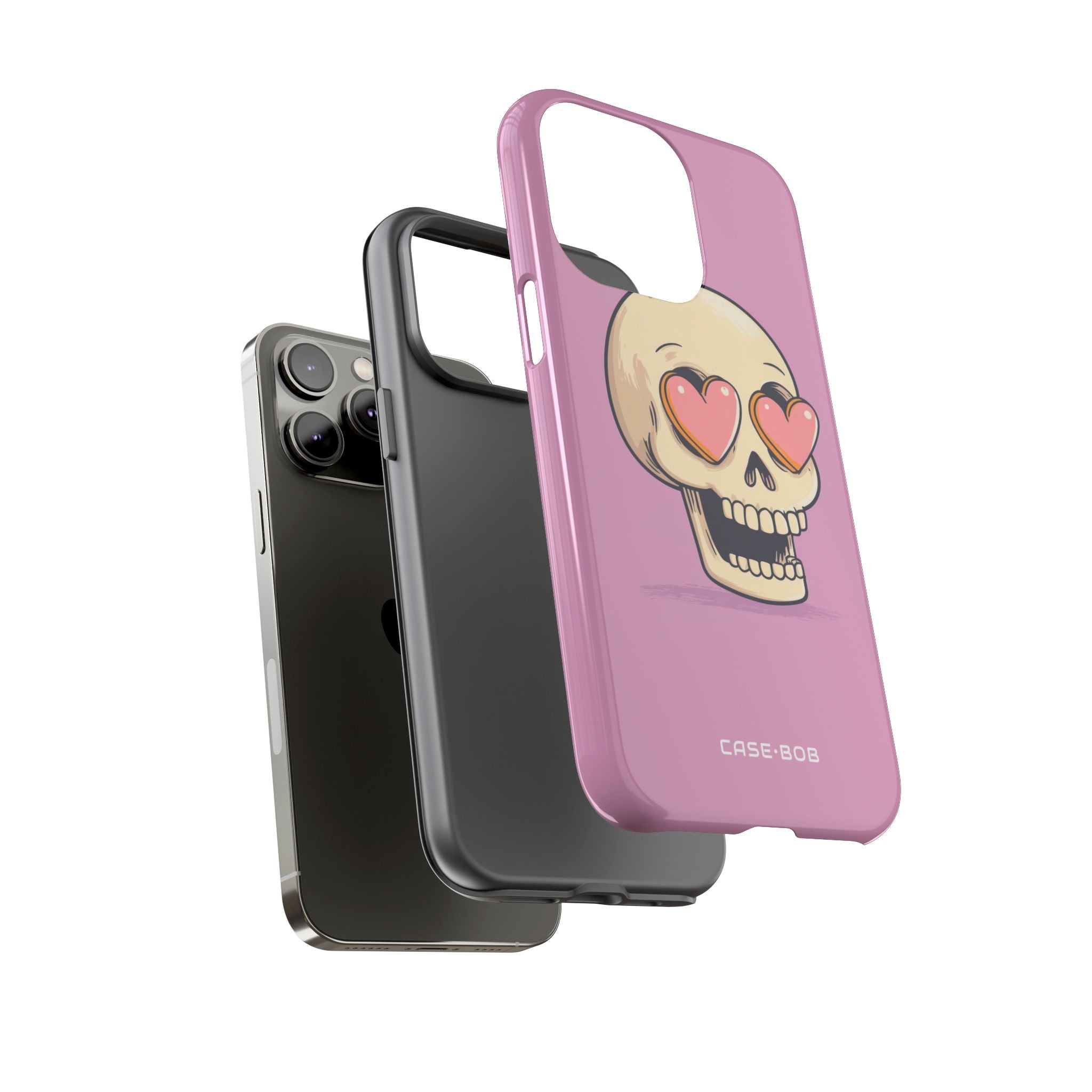 Heart Eyed Skull iPhone 14 Pro Max Case - Tough