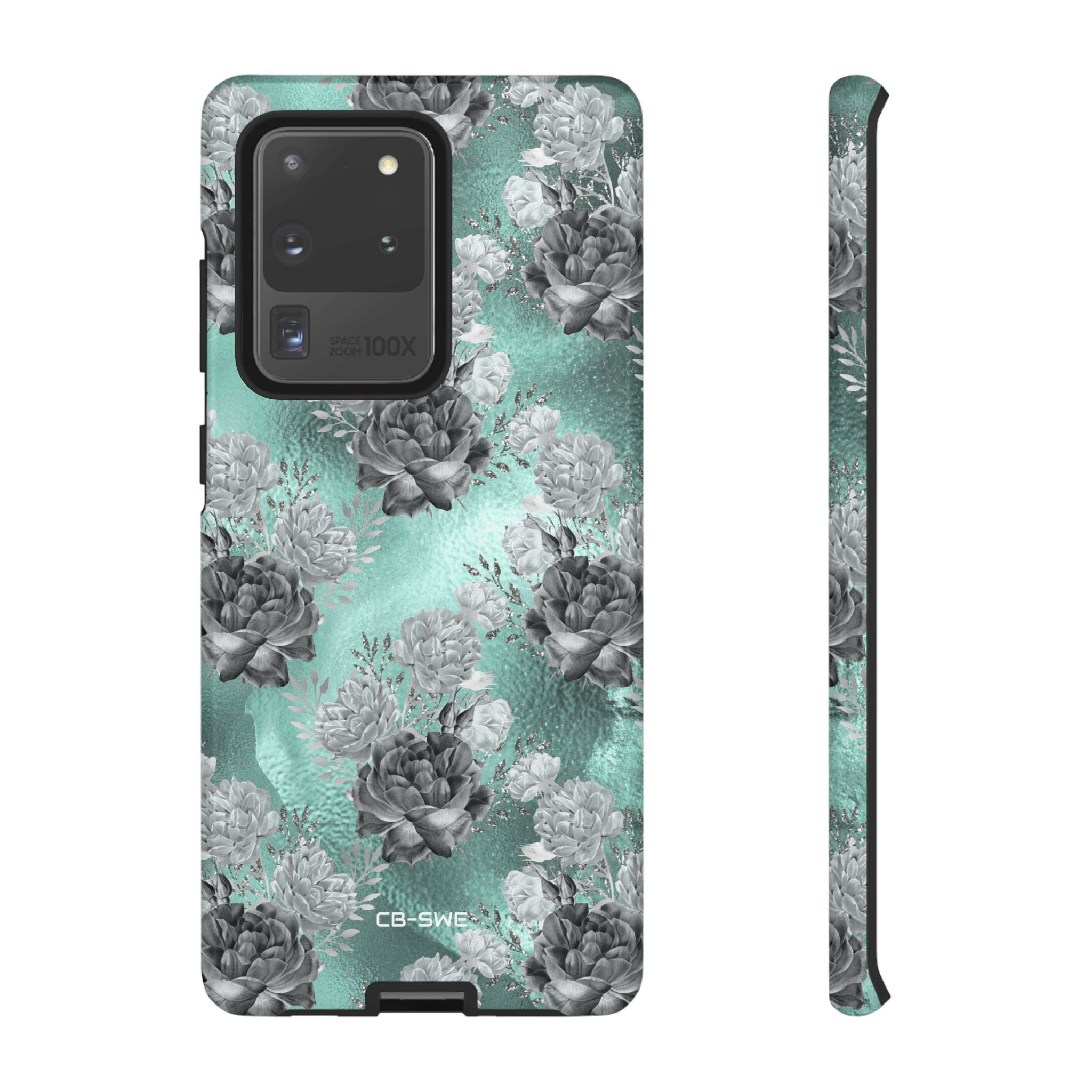 Teal Floral Elegance - Samsung Case