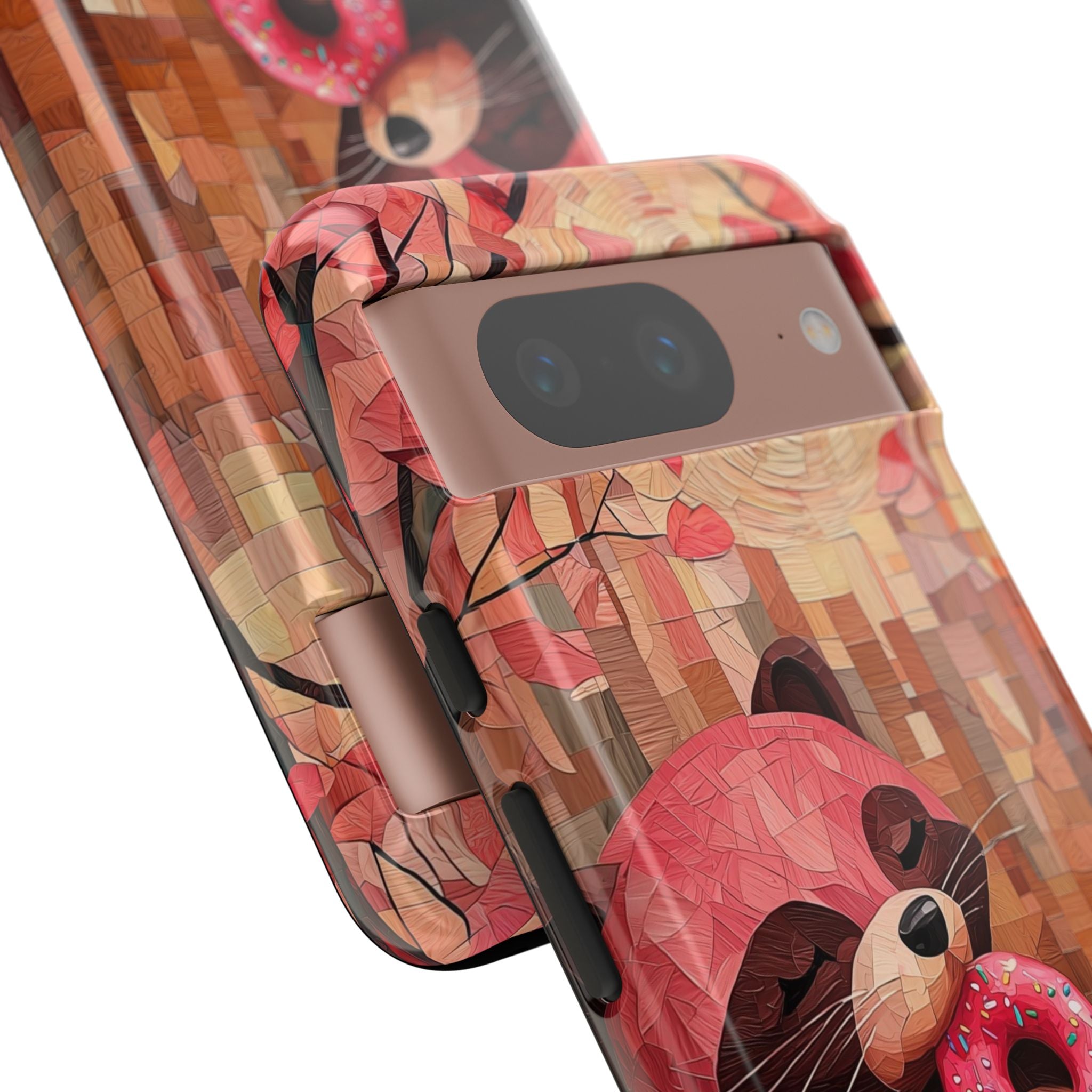 Raccoon Holds Donut - Google Pixel Case