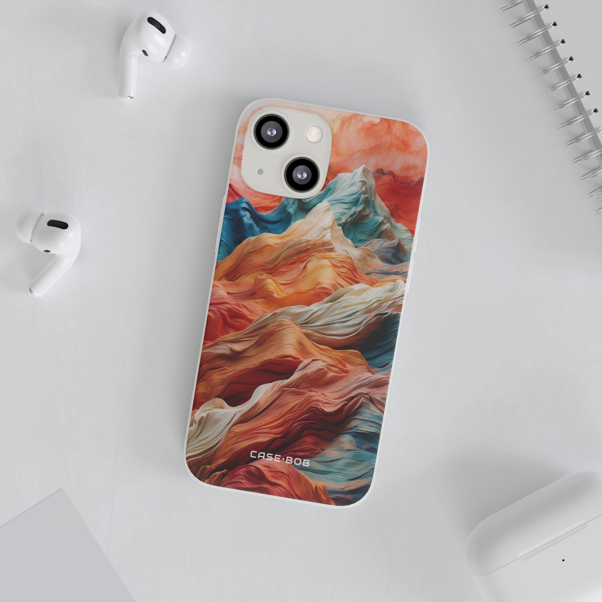 Fabric Peaks Cream iPhone 13 mini Case - Soft