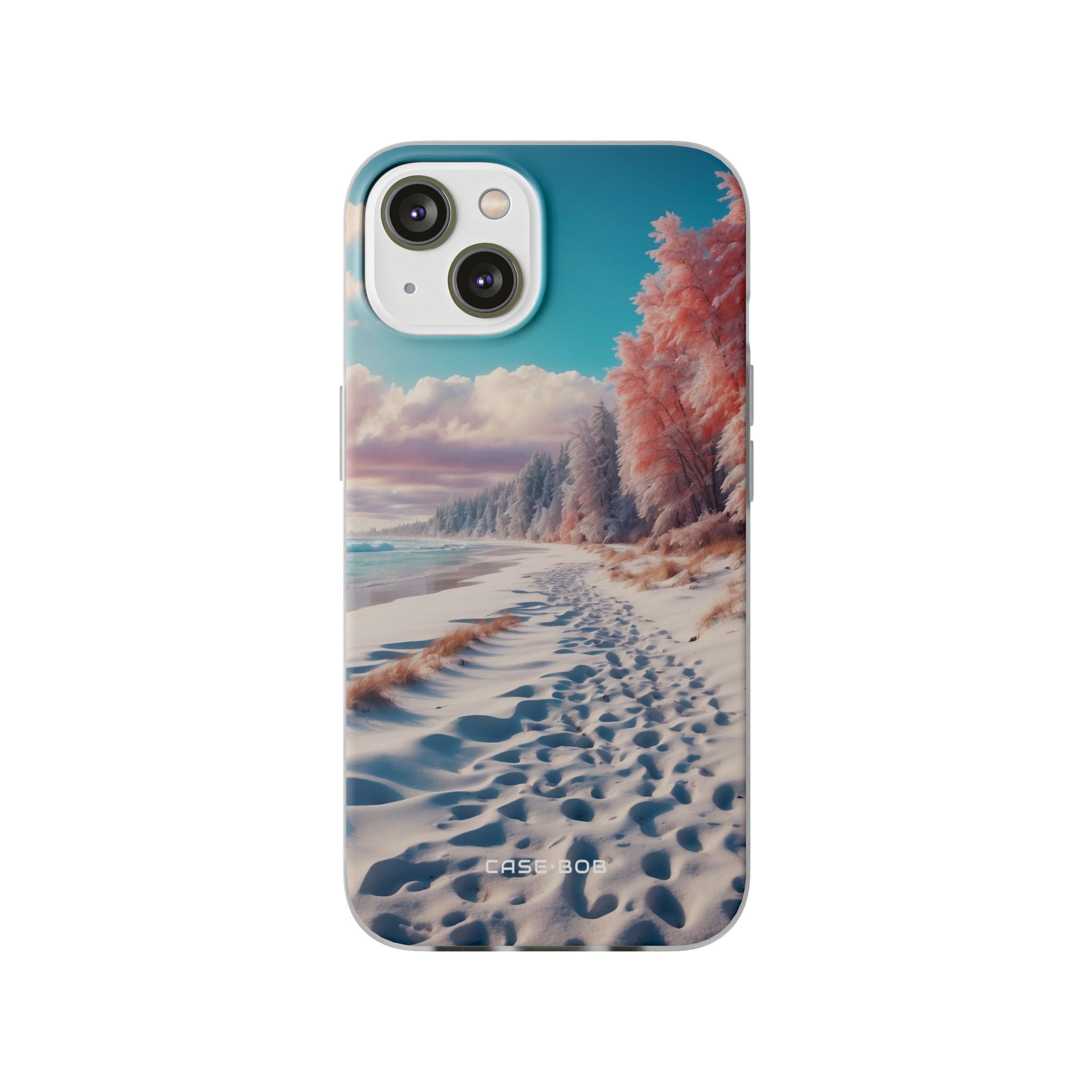Snowy Footprints iPhone 14 Case - Soft