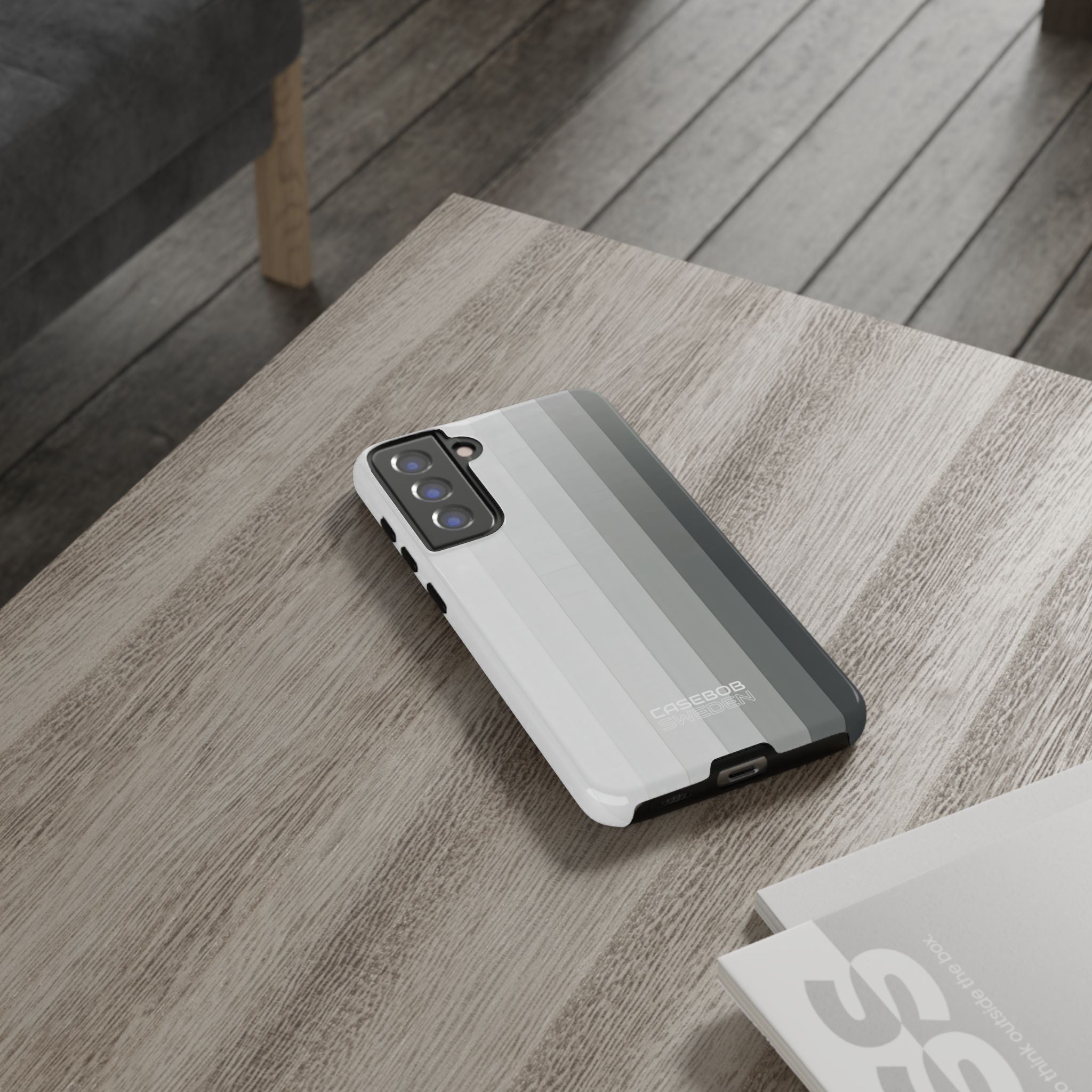 Rayas en degradado plateado Samsung S21 - Tough